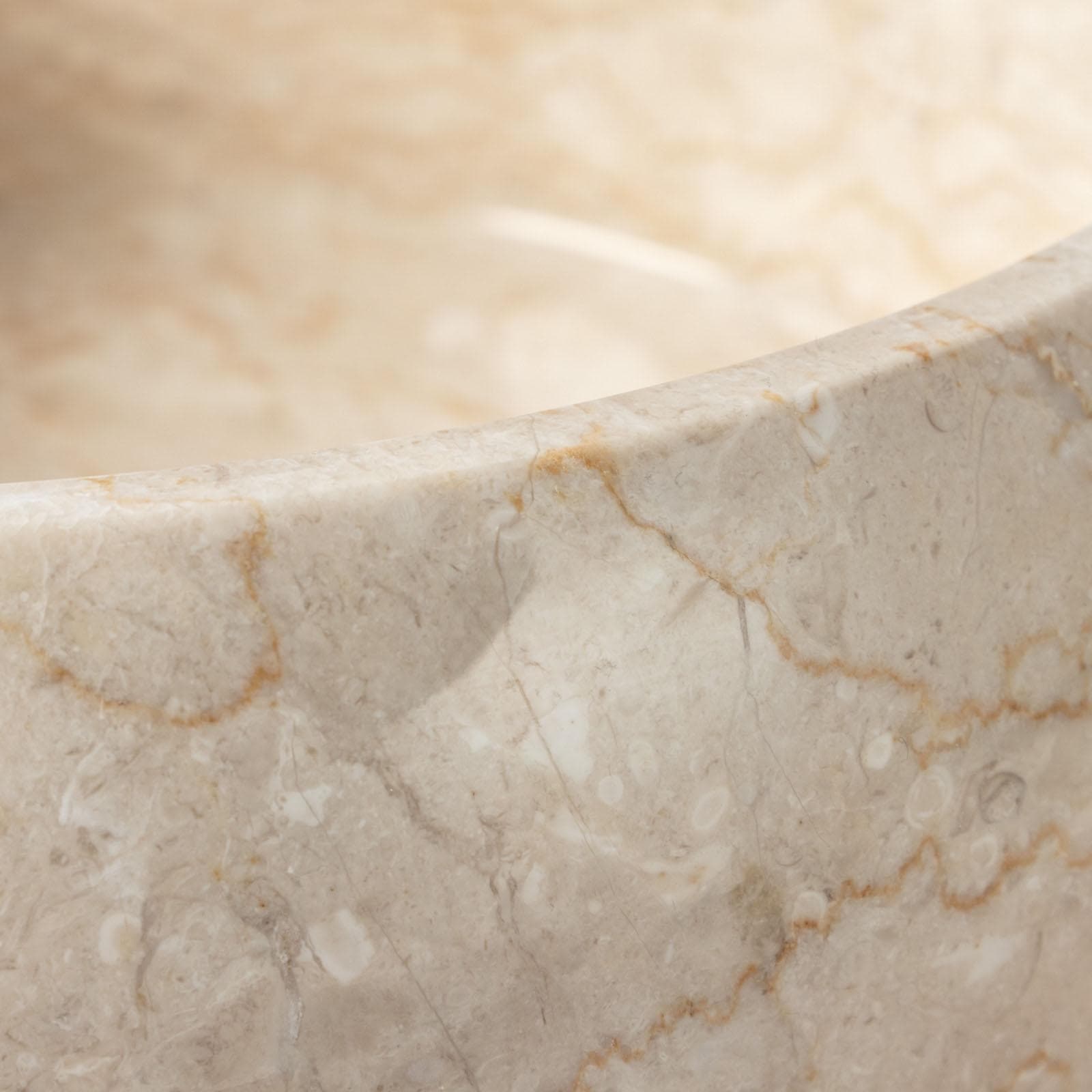 Lavabo da appoggio 40 cm in marmo semilucido crema - Artizan