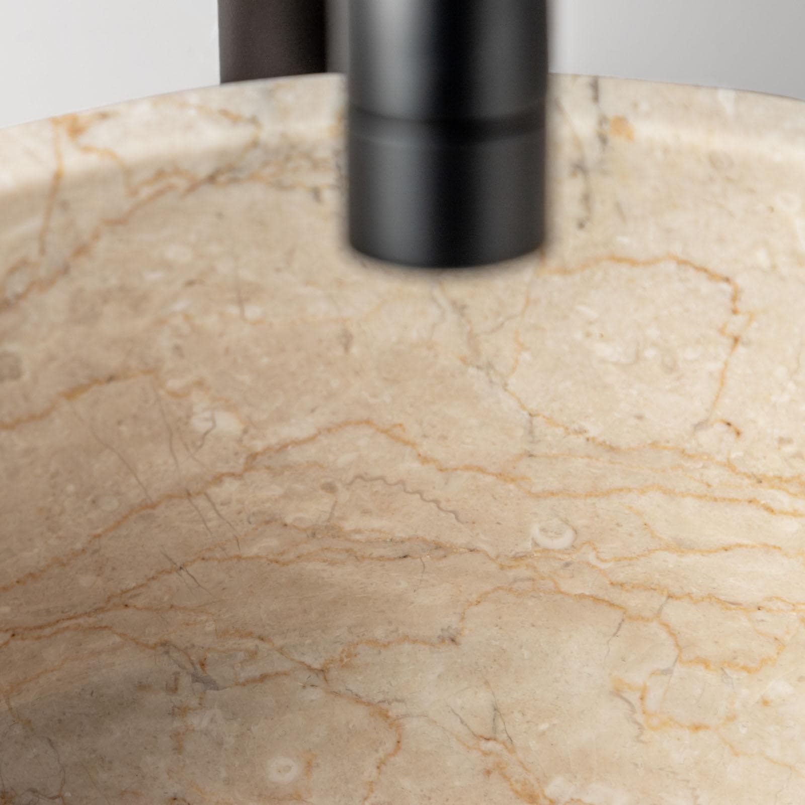 Lavabo da appoggio 40 cm in marmo semilucido crema - Artizan