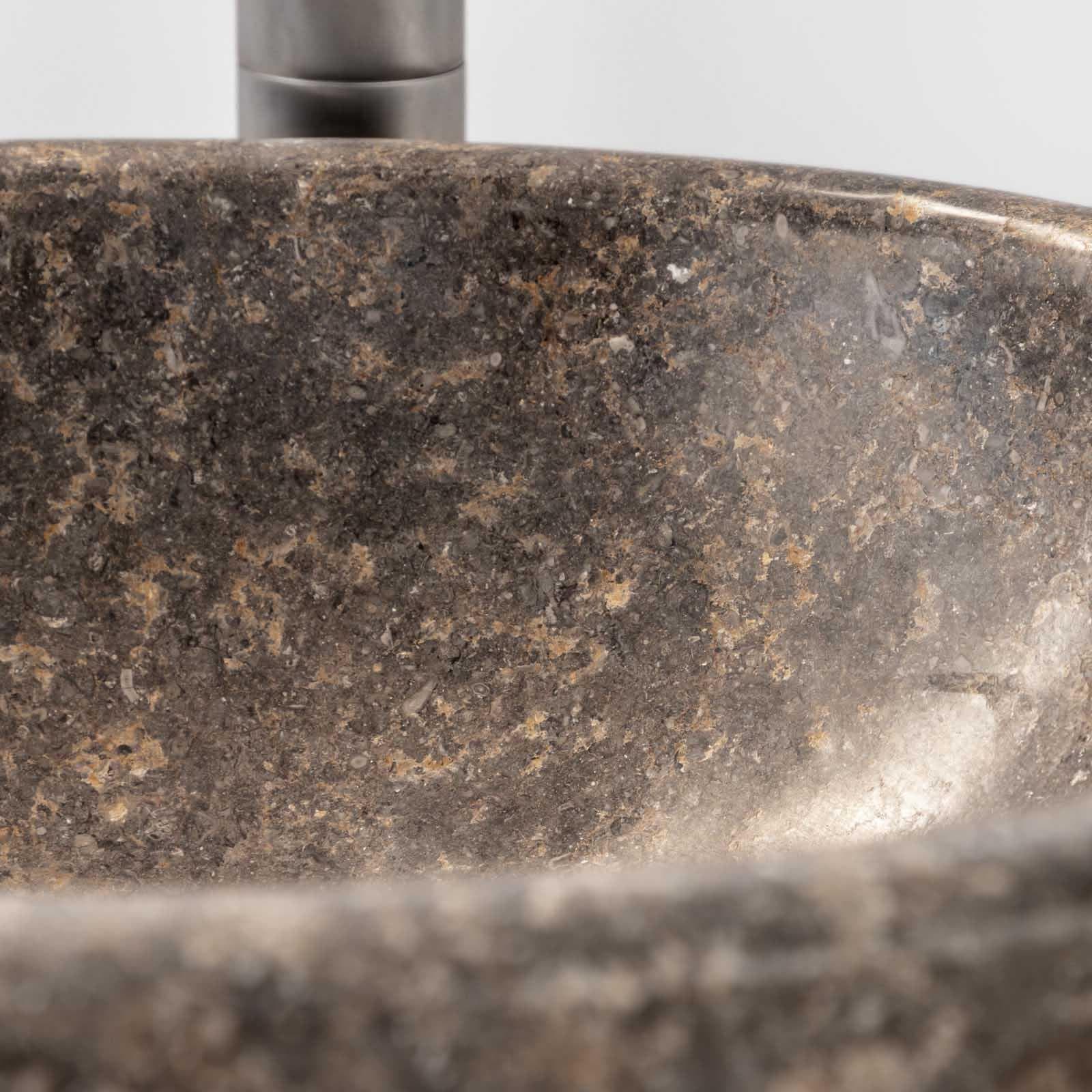 Lavabo da appoggio 50x40 cm in marmo lucido grigio - Artizan