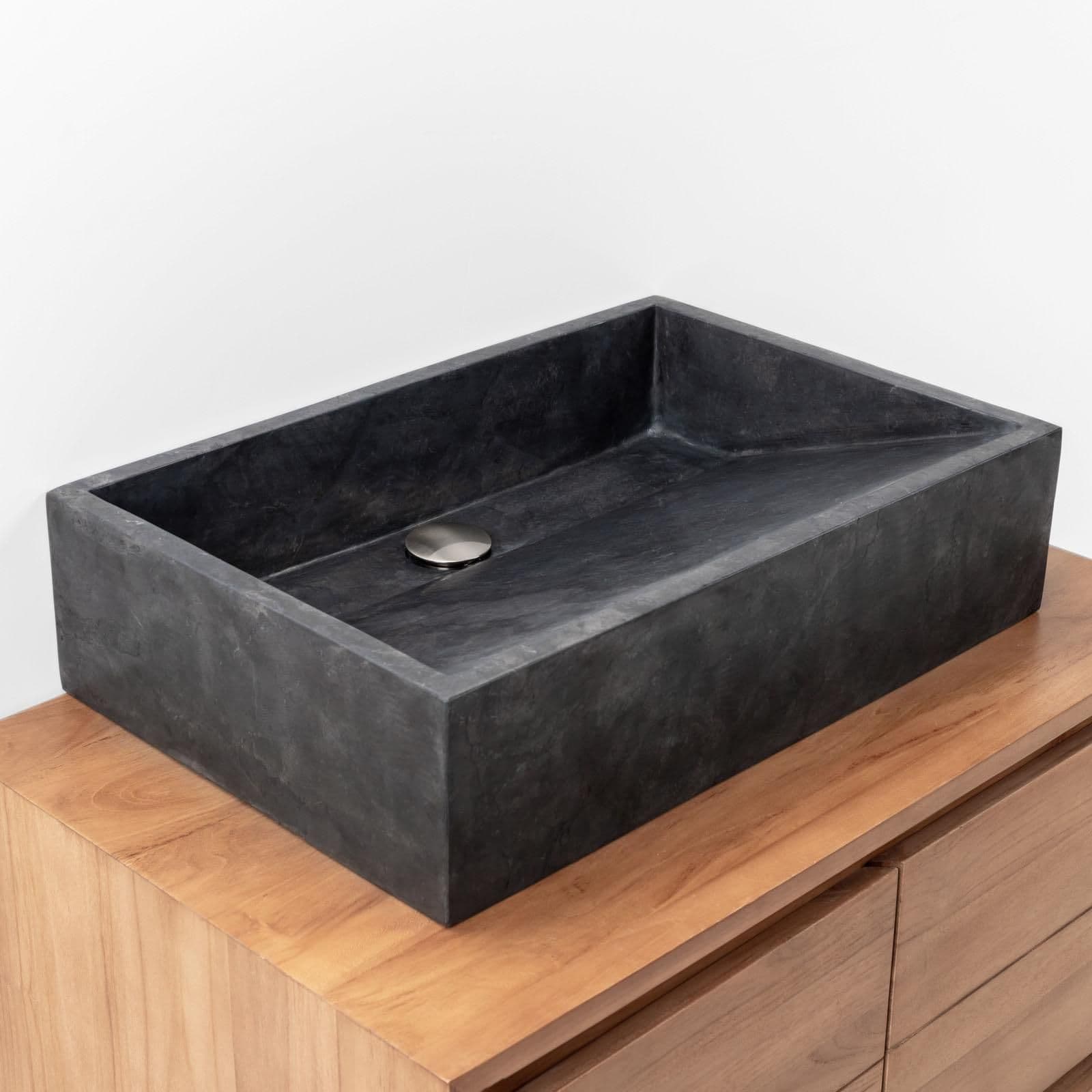 Lavabo da appoggio 60x40 cm in marmo nero - Artizan
