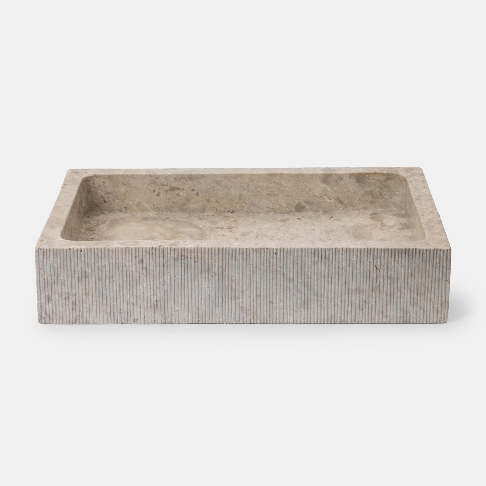 Lavabo da appoggio 60x40 cm in marmo rigato crema - Artizan
