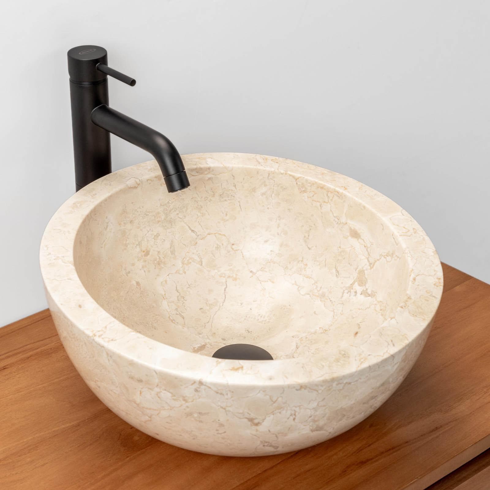 Lavabo da appoggio alto 40 cm in marmo crema - Artizan