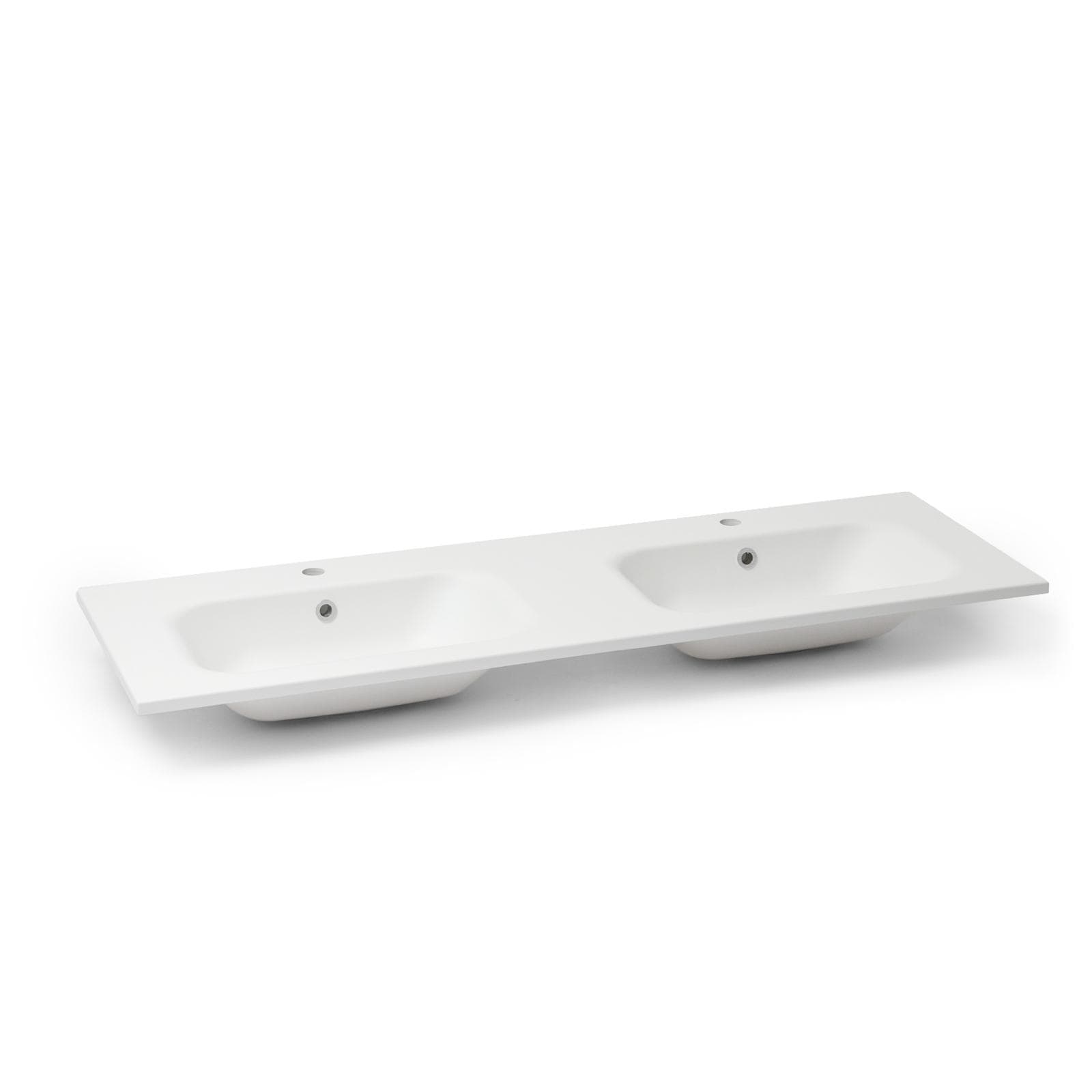 Lavabo da incasso 140x46 cm in mineral composite bianco opaco - Ergo