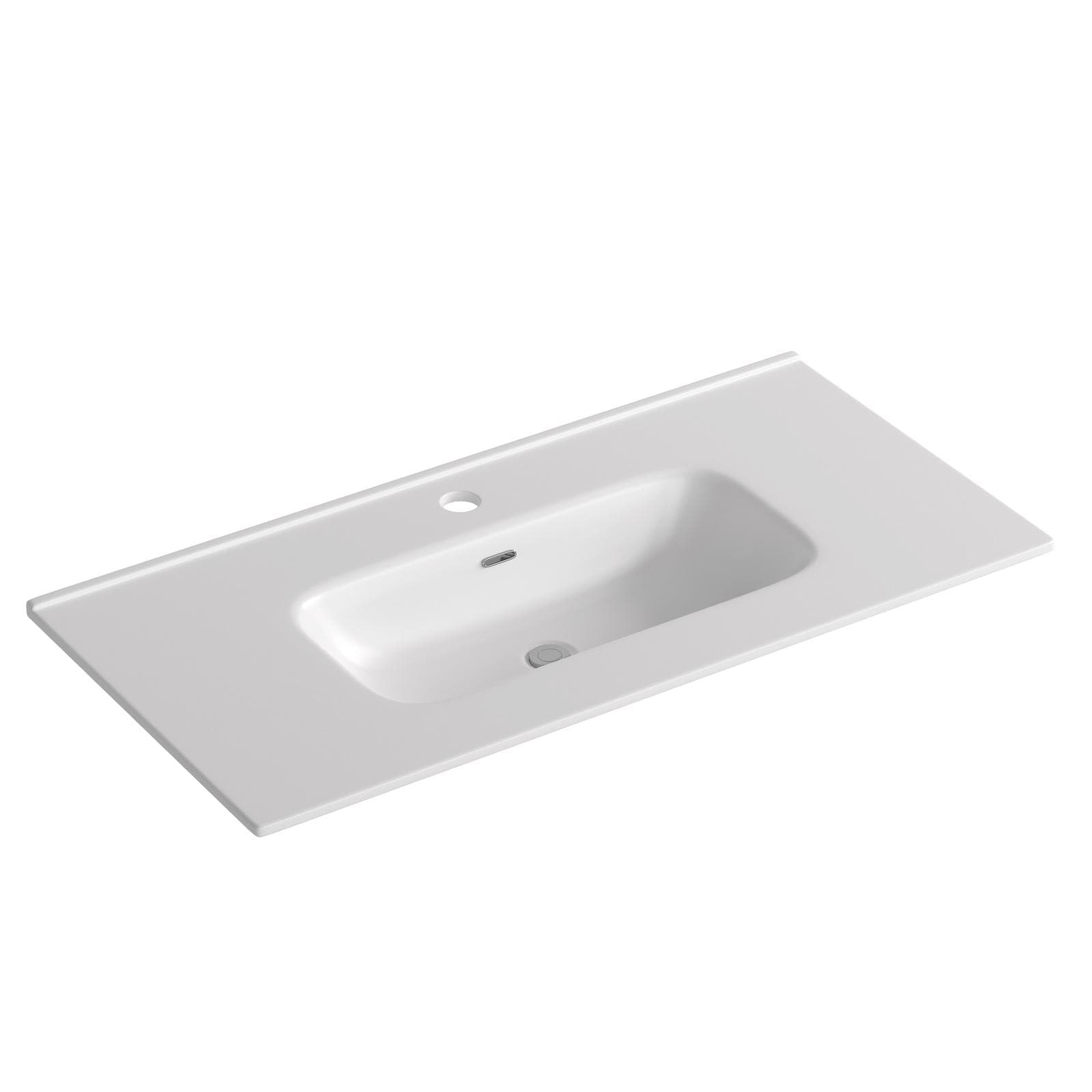 Lavabo da incasso 80 x 39 cm in ceramica bianco lucido - Grove