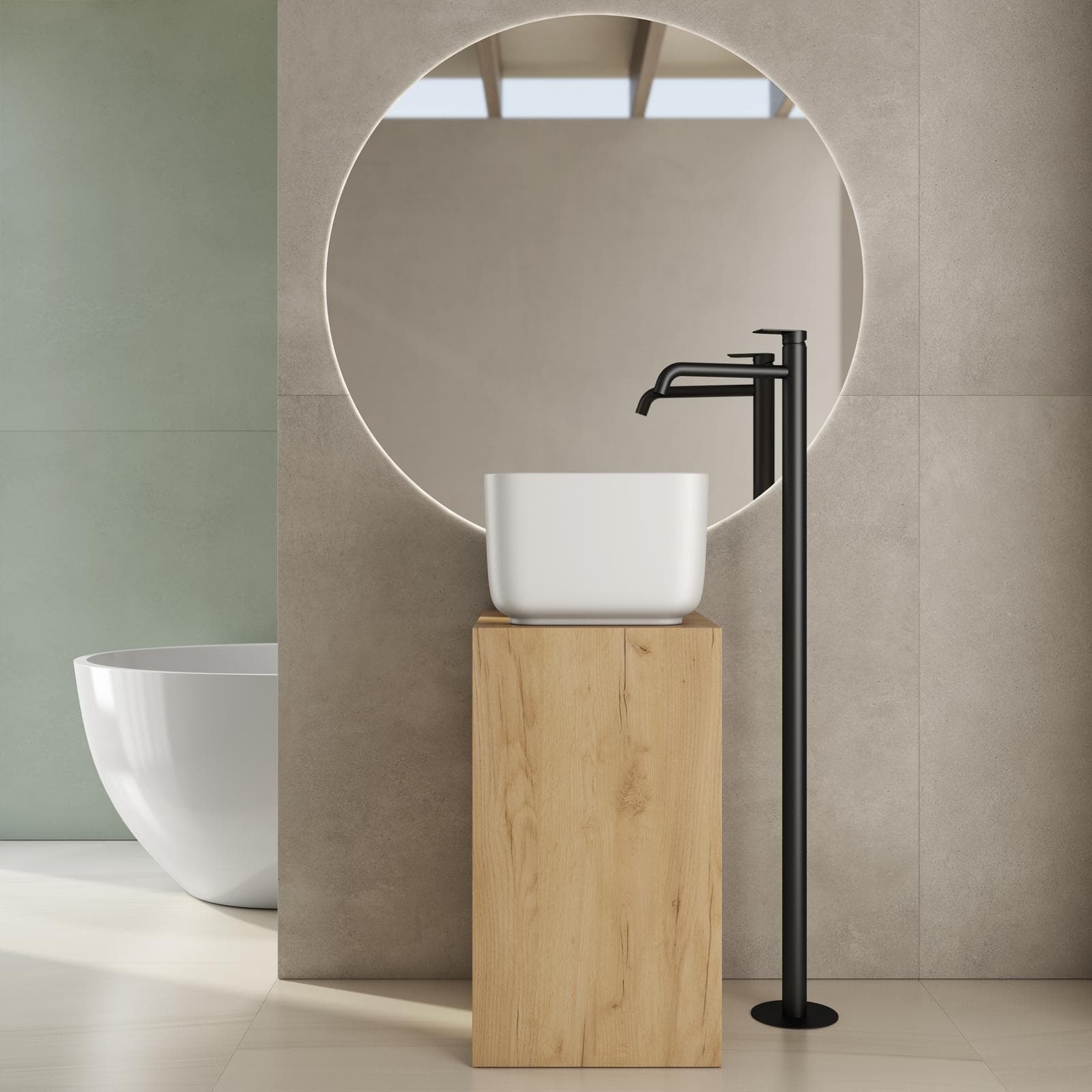 Lavabo d'appoggio 36,5x24,5 h cm bianco opaco - Capital