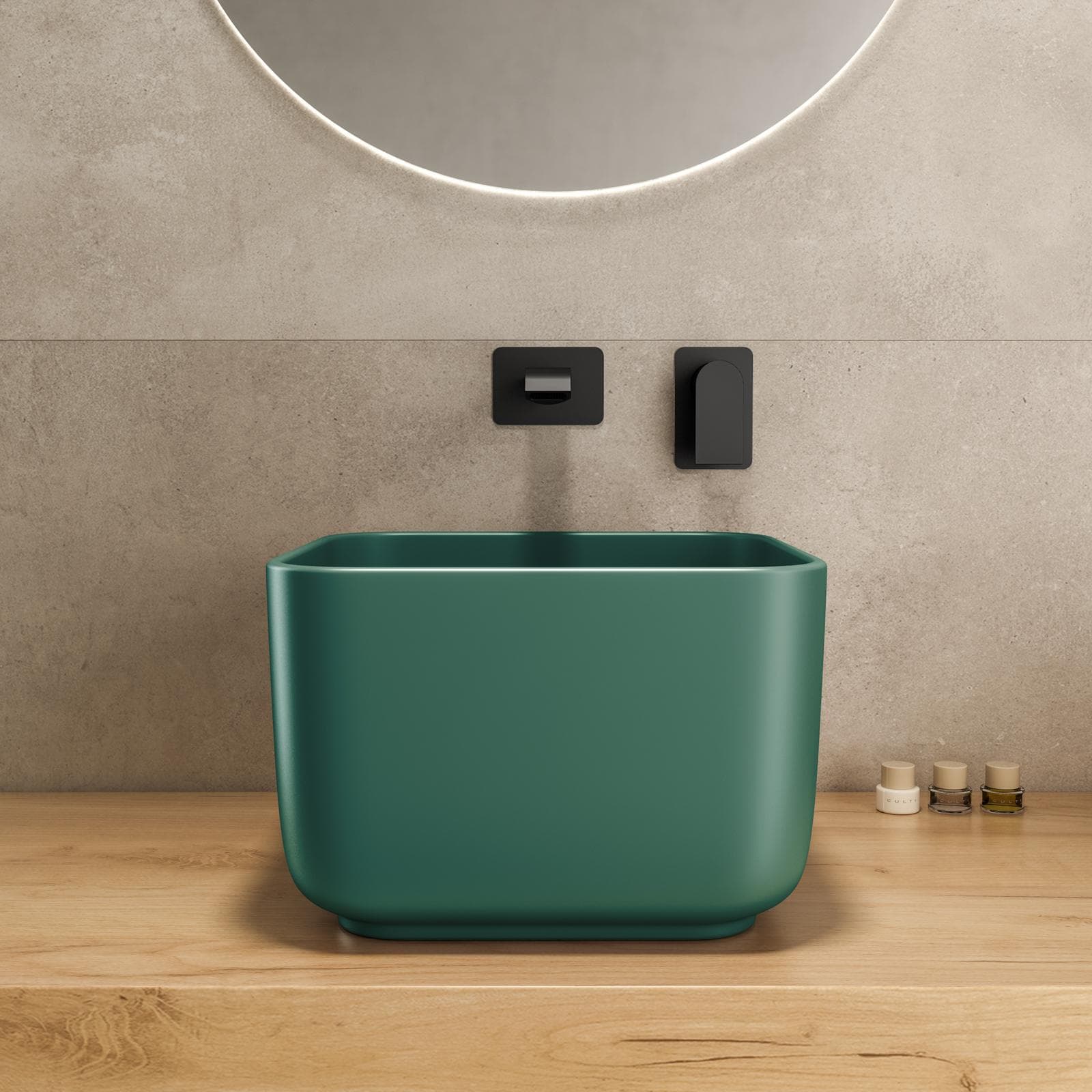 Lavabo d'appoggio 36,5x24,5 h cm verde inglese opaco - Capital