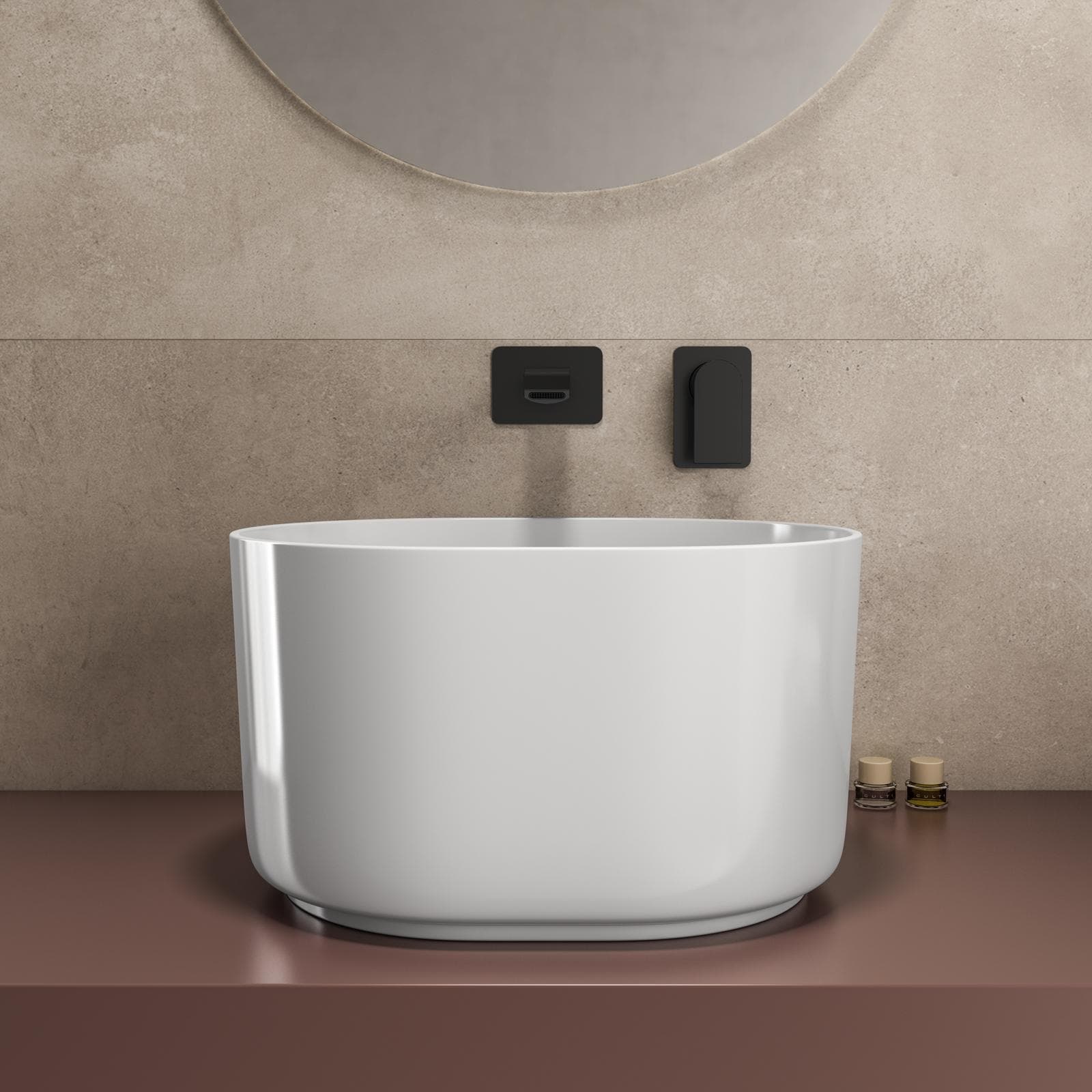 Lavabo d'appoggio 45,5x25 h cm bianco lucido - Capital