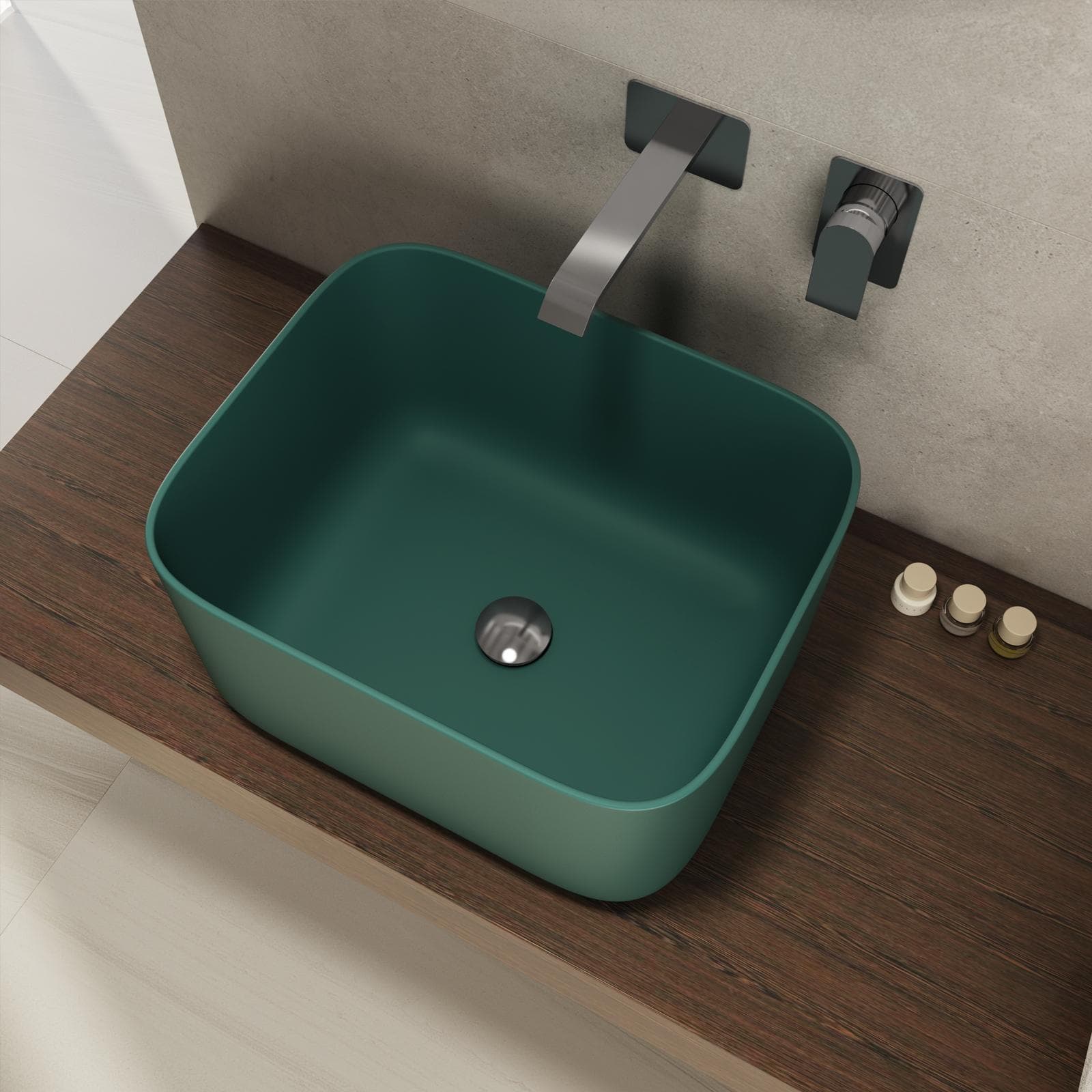 Lavabo d'appoggio 46,5x25 h cm verde inglese opaco - Capital
