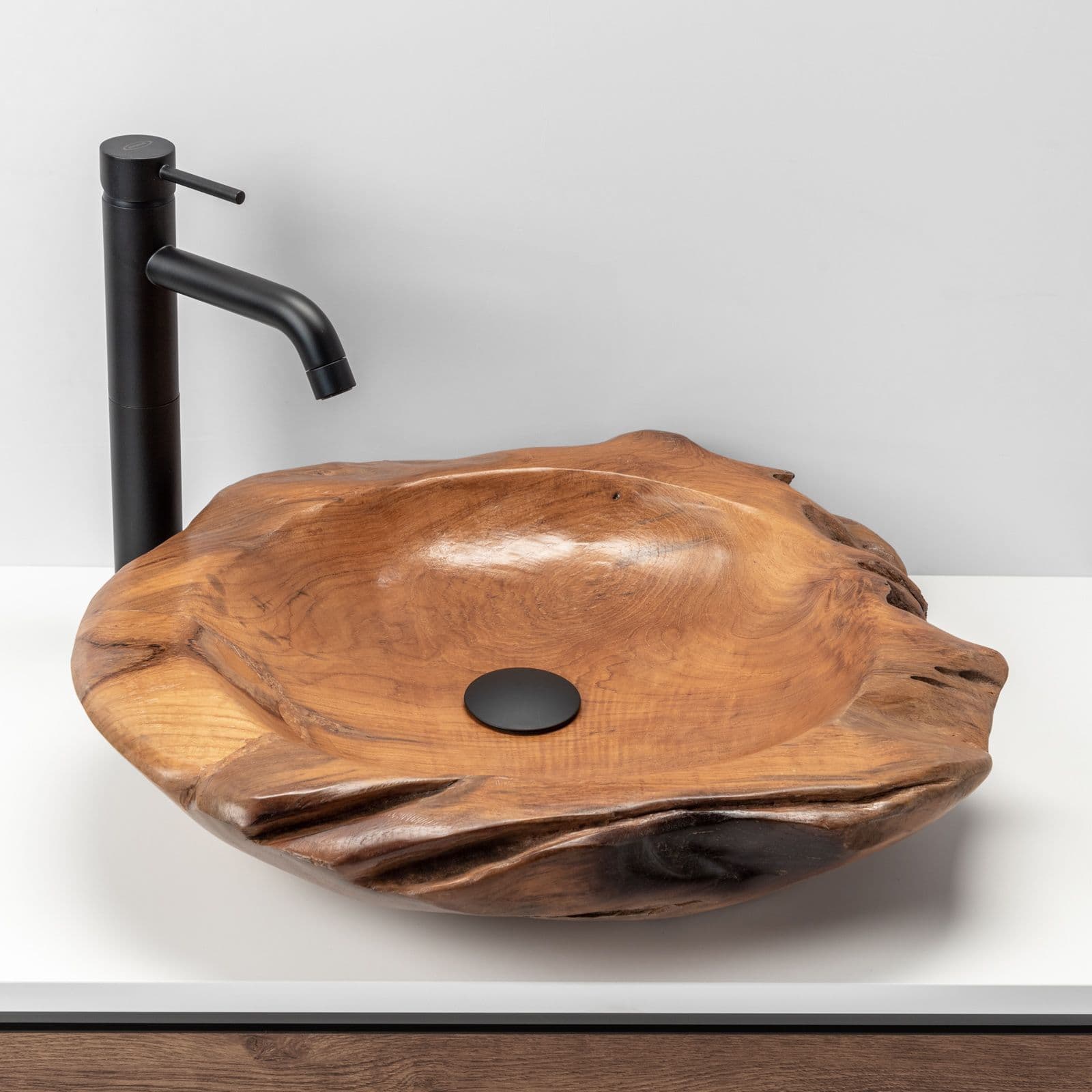 Lavabo d'appoggio 50 cm in teak - Piura