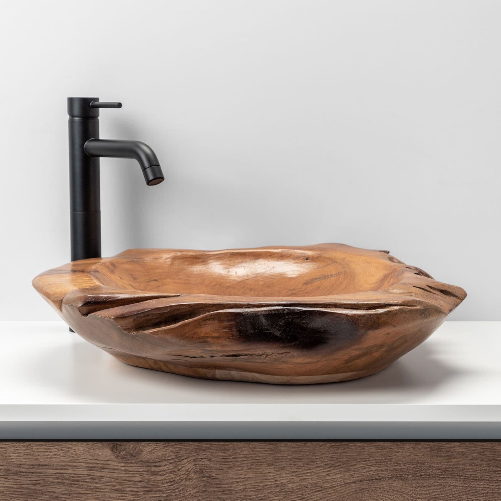 Lavabo d'appoggio 50 cm in teak - Piura