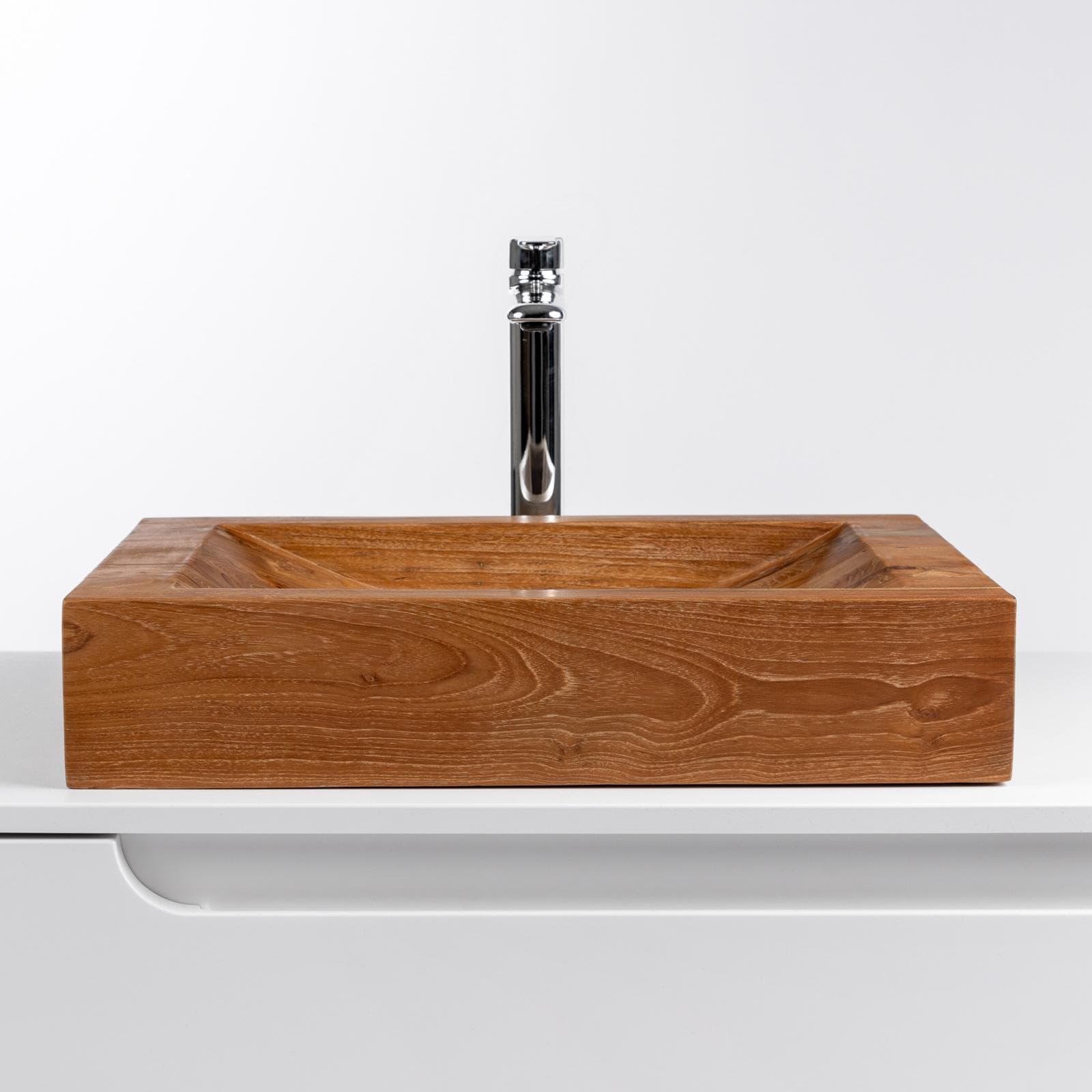 Lavabo d'appoggio 50 x 35 x 10 cm in teak - Veren