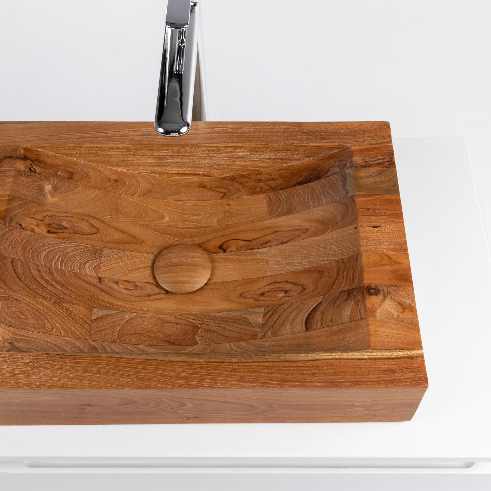 Lavabo d'appoggio 50 x 35 x 10 cm in teak - Veren