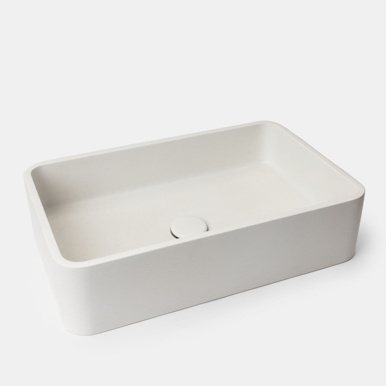 Lavabo d'appoggio 50x32,5x12 h cm in cemento bianco - Hamilton