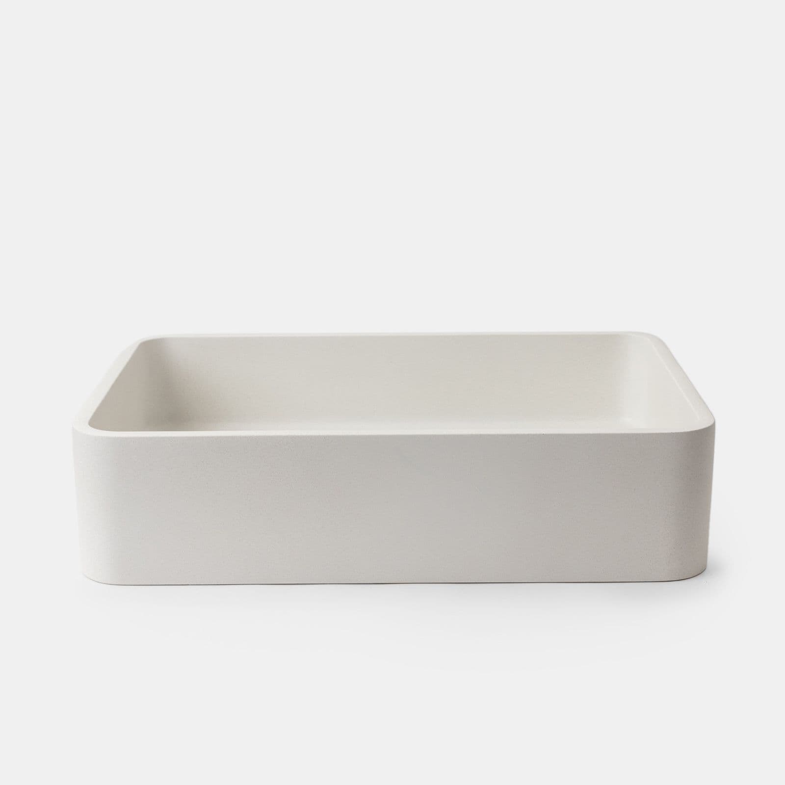 Lavabo d'appoggio 50x32,5x12 h cm in cemento bianco - Hamilton