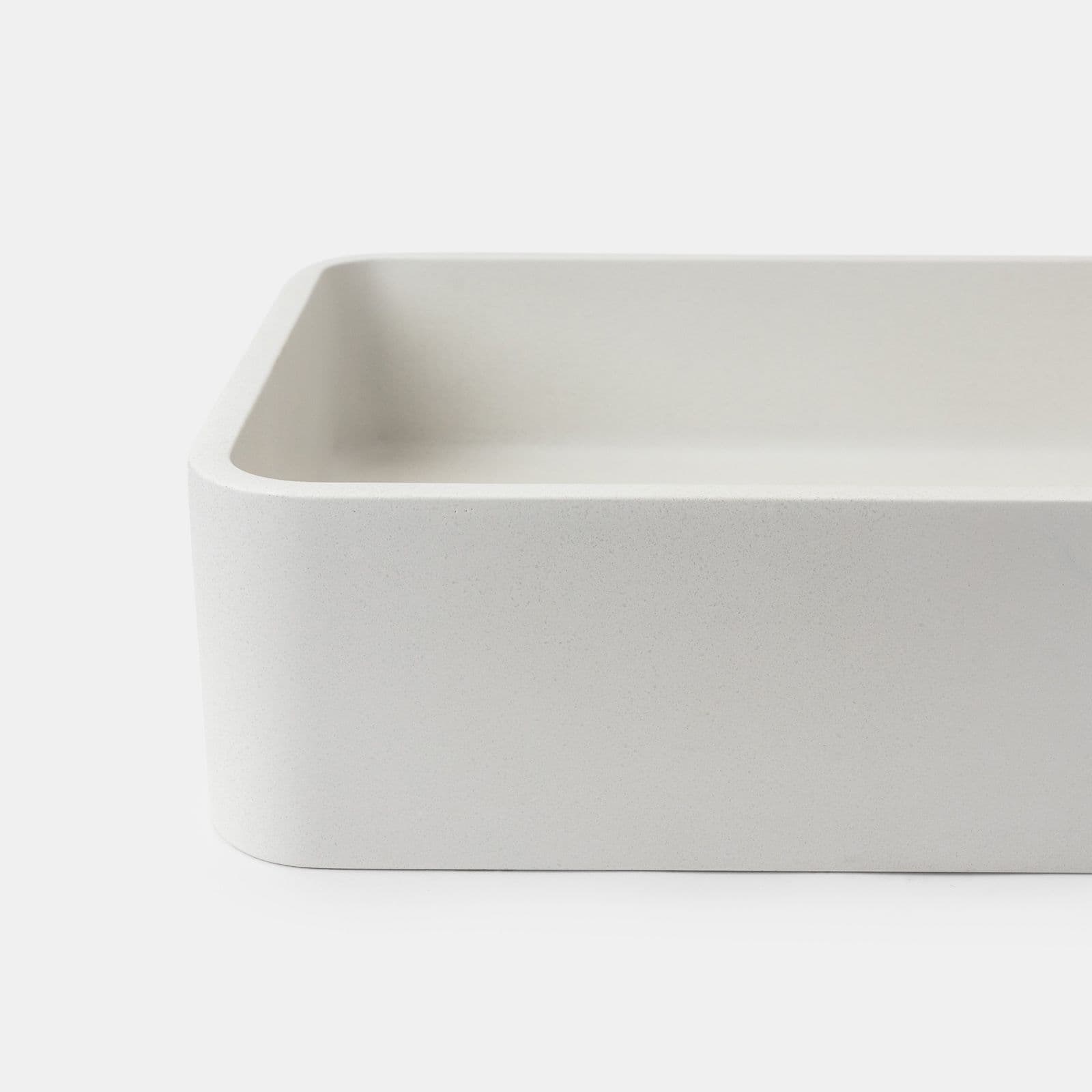 Lavabo d'appoggio 50x32,5x12 h cm in cemento bianco - Hamilton