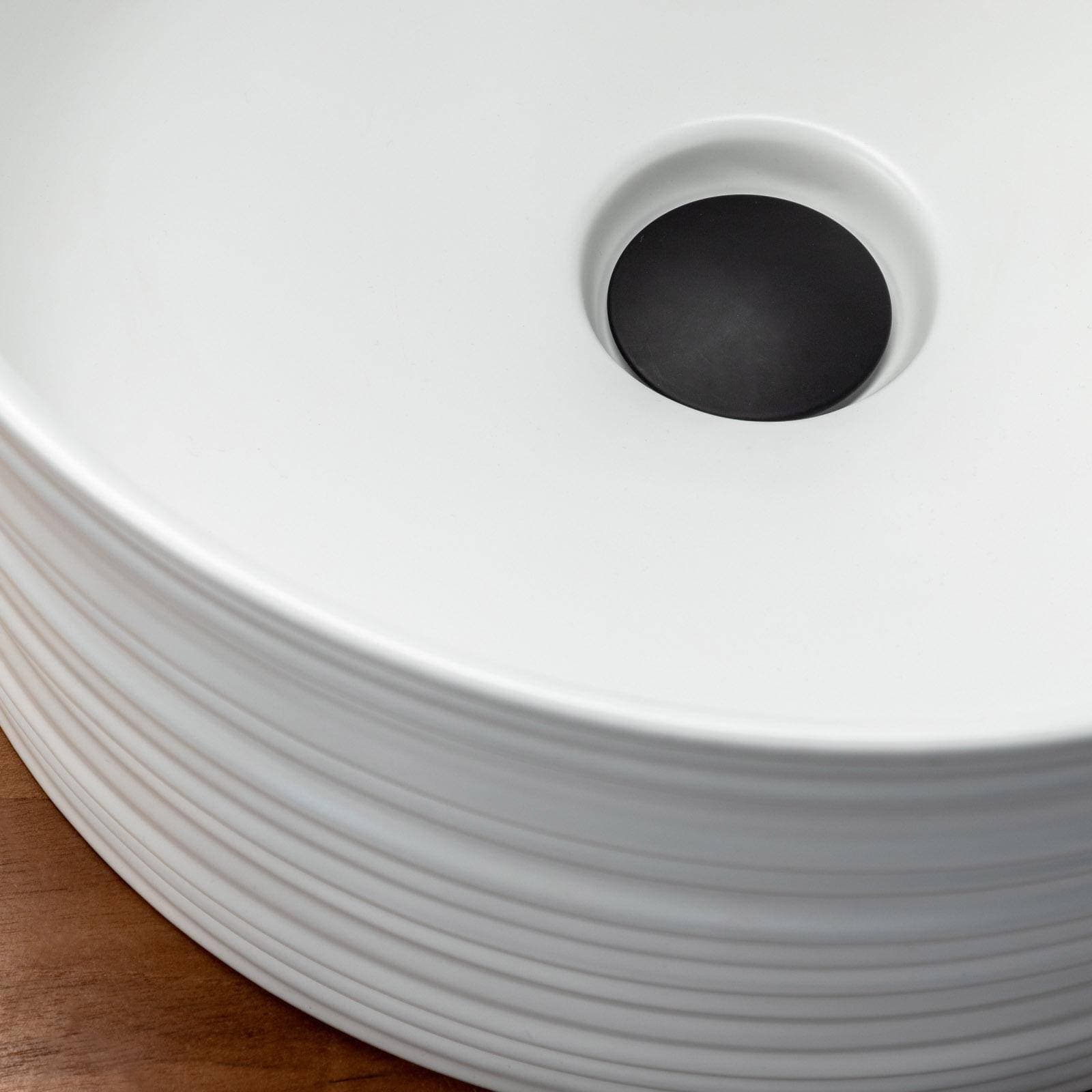 Lavabo d'appoggio circolare da 40 cm bianco opaco