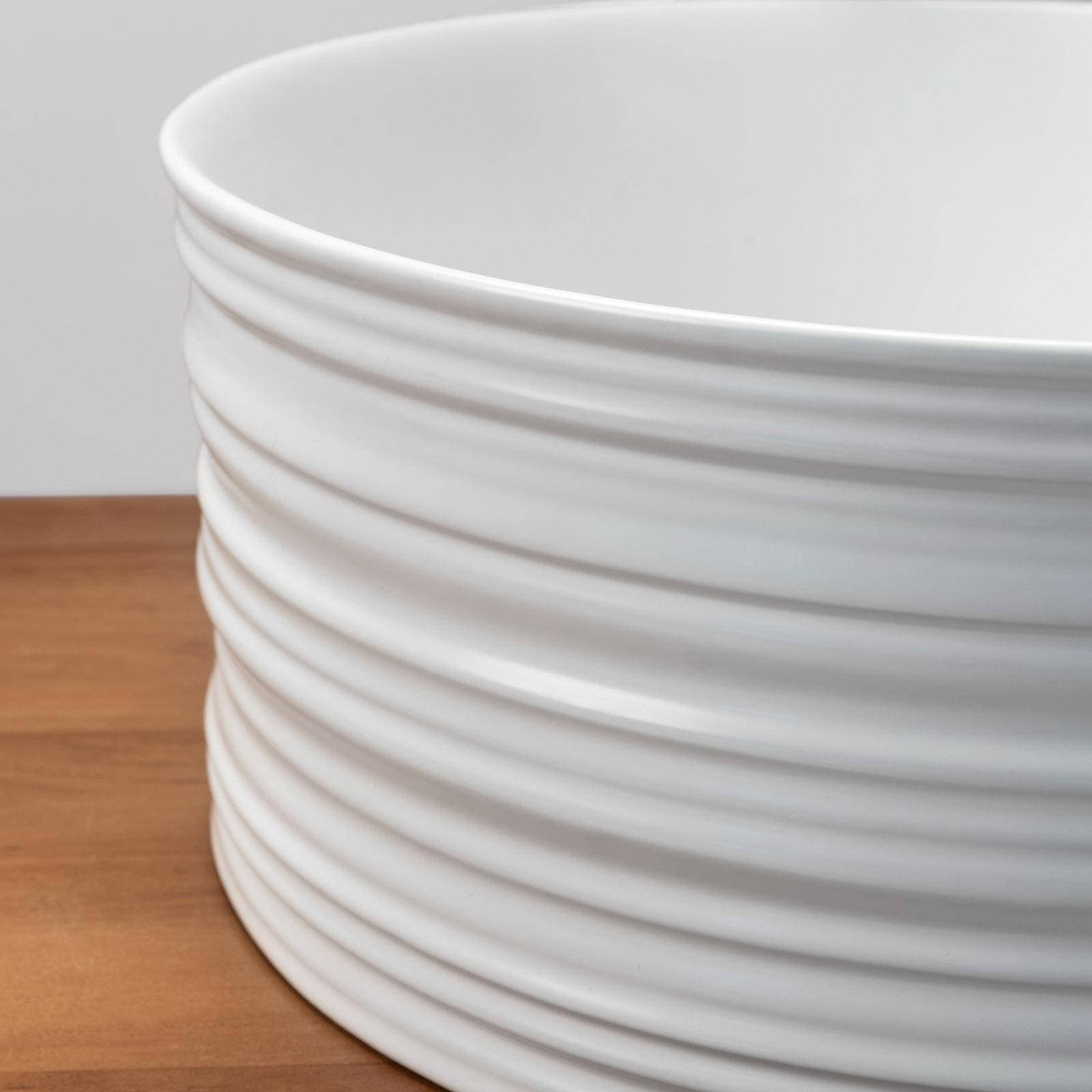 Lavabo d'appoggio circolare da 40 cm bianco opaco