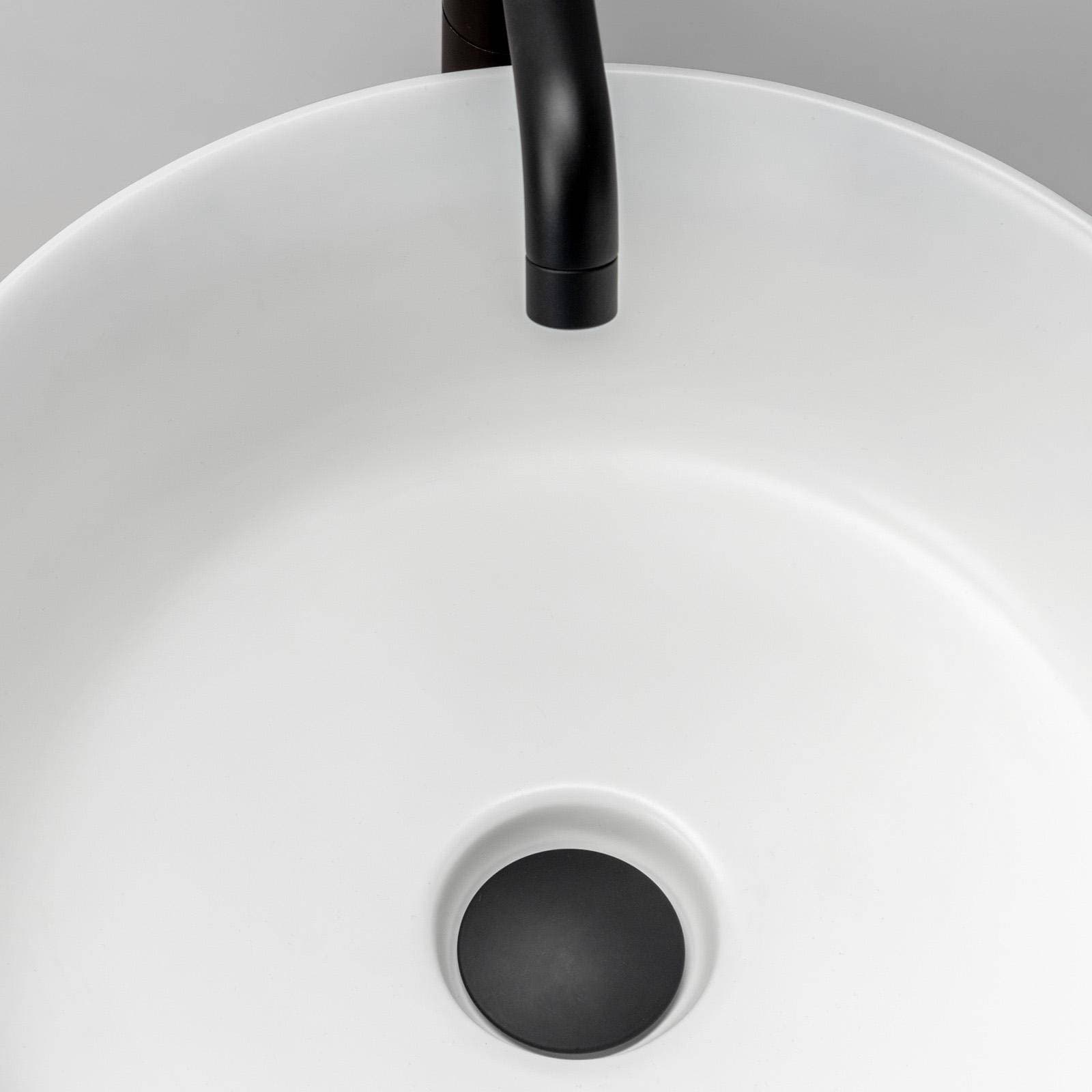 Lavabo d'appoggio circolare da 40 cm bianco opaco