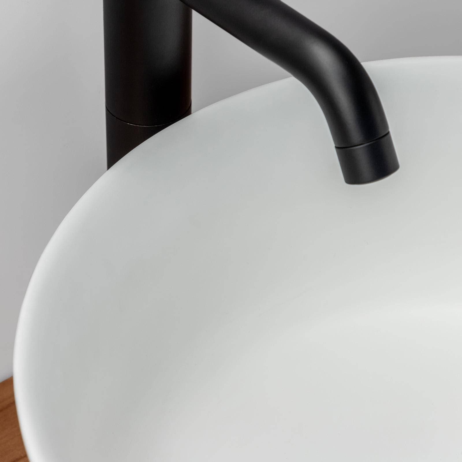 Lavabo d'appoggio circolare da 40 cm bianco opaco