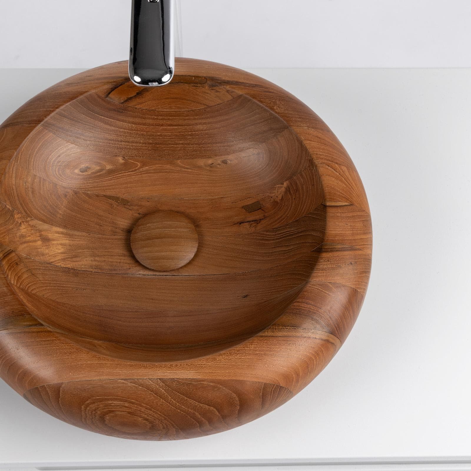 Lavabo d'appoggio in teak 40 x 10 cm - Sinker