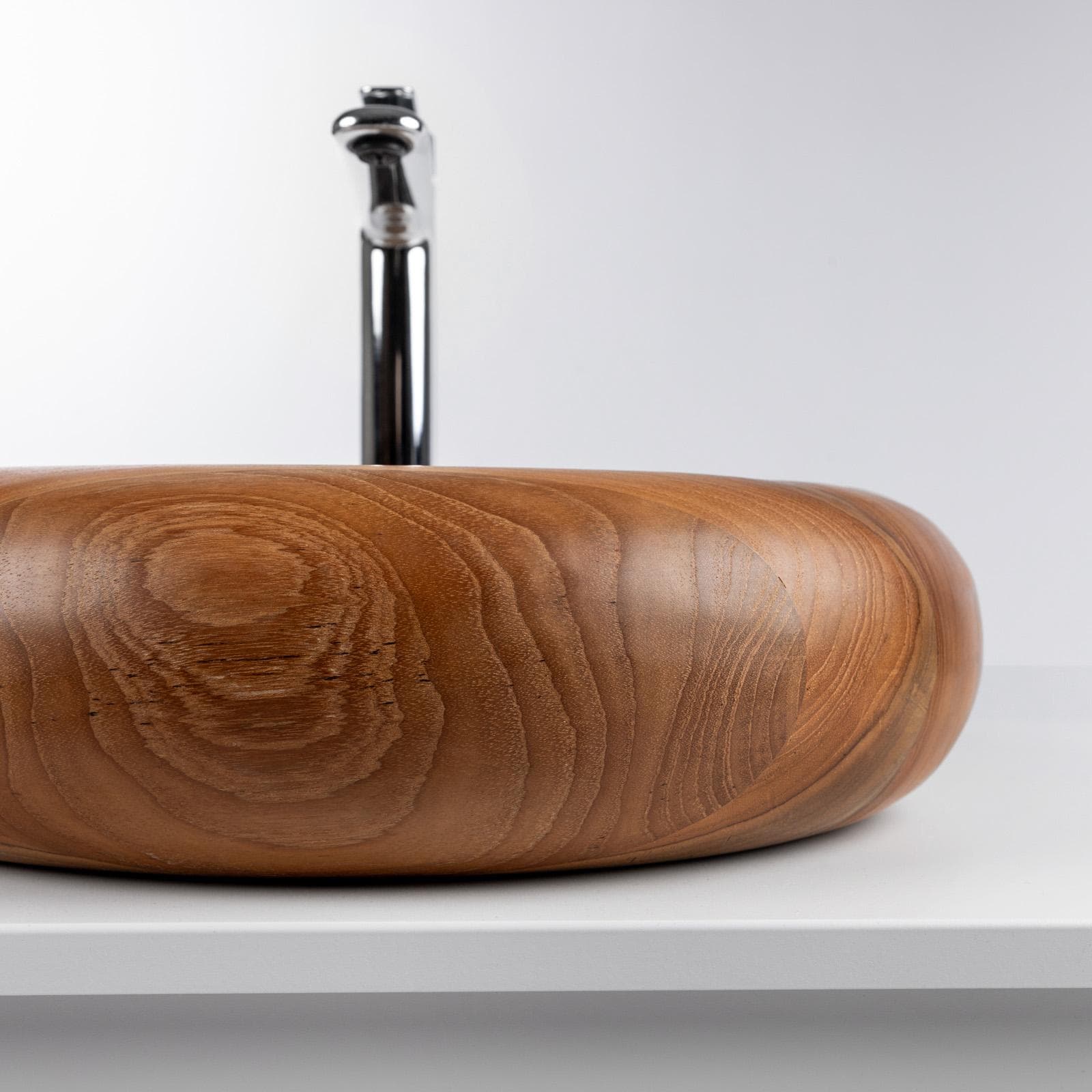 Lavabo d'appoggio in teak 40 x 10 cm - Sinker