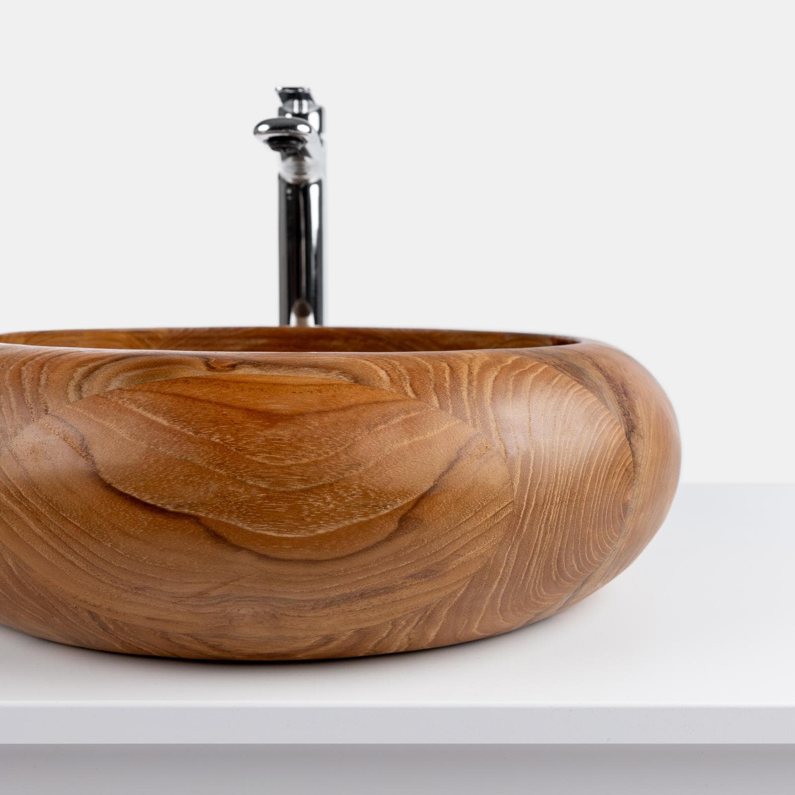 Lavabo d'appoggio in teak 40 x 12cm - Sinker