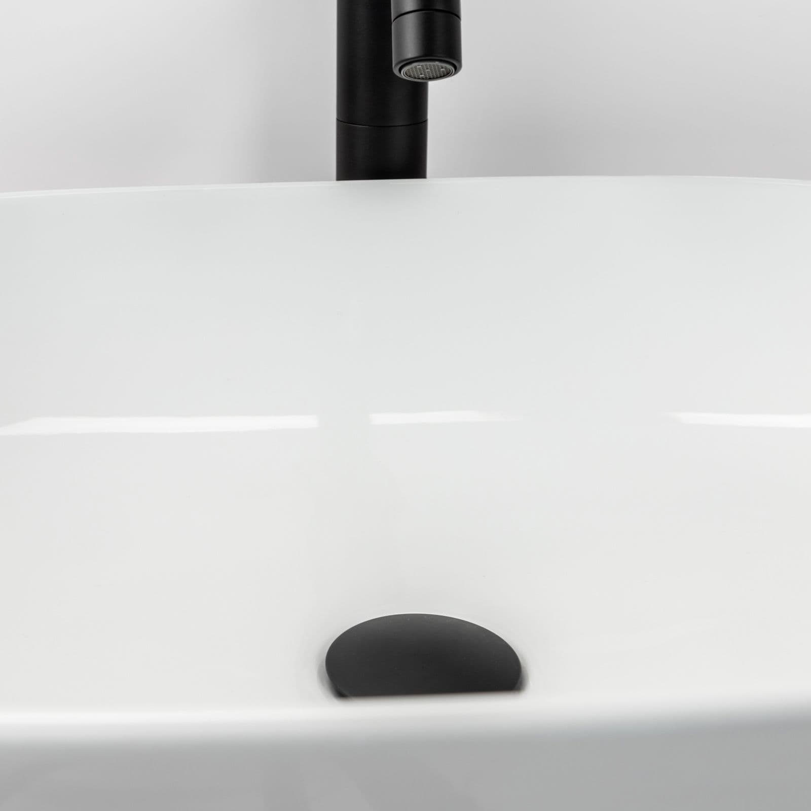 Lavabo d'appoggio ovale in ceramica 60x42 cm bianco lucido - Cloe