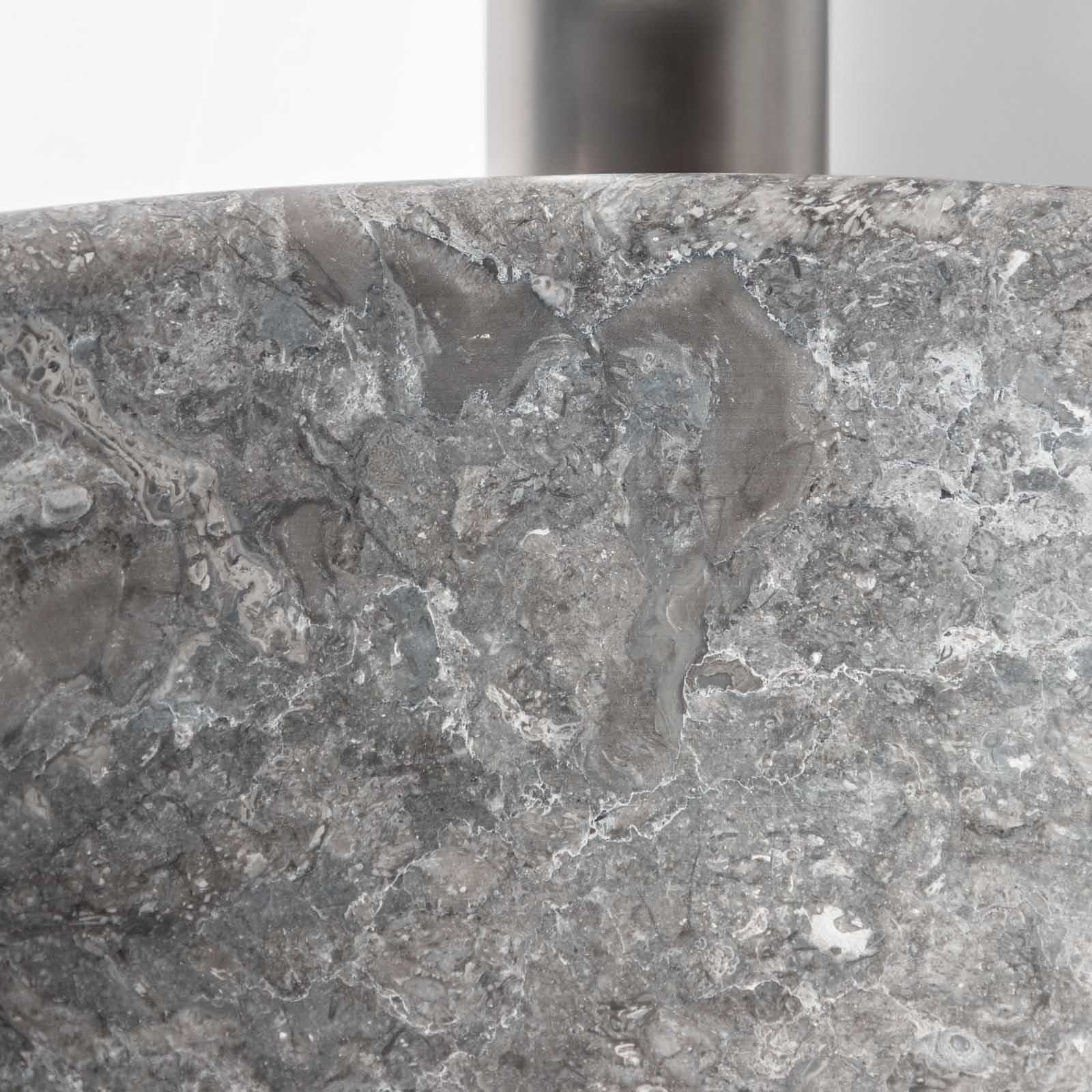 Lavabo da appoggio 35 cm in marmo levigato grigio chiaro - Artizan