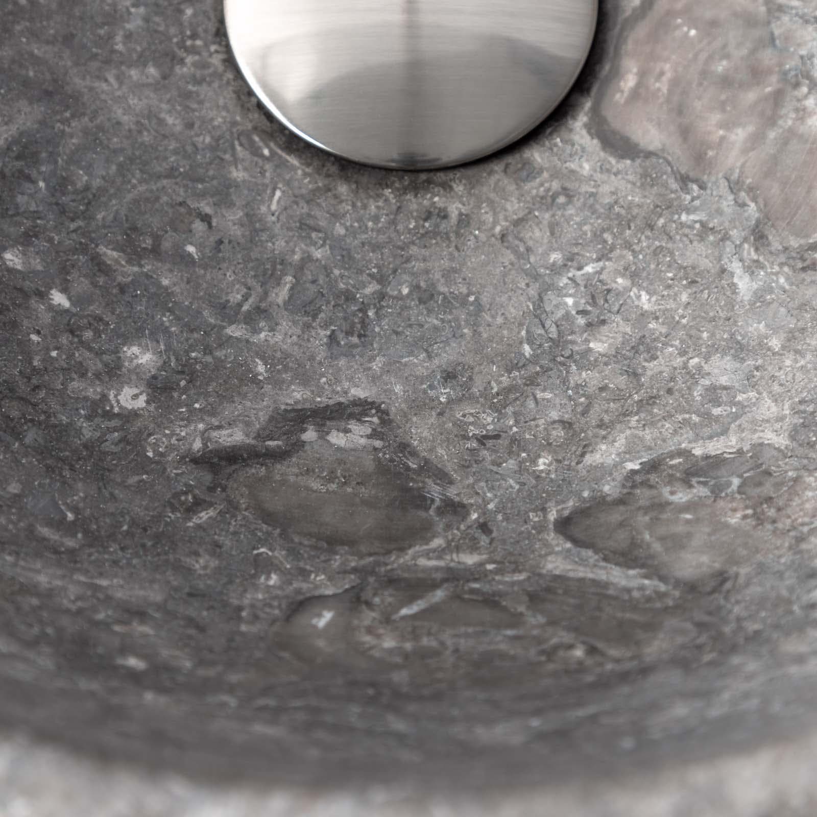 Lavabo da appoggio 35 cm in marmo levigato grigio chiaro - Artizan