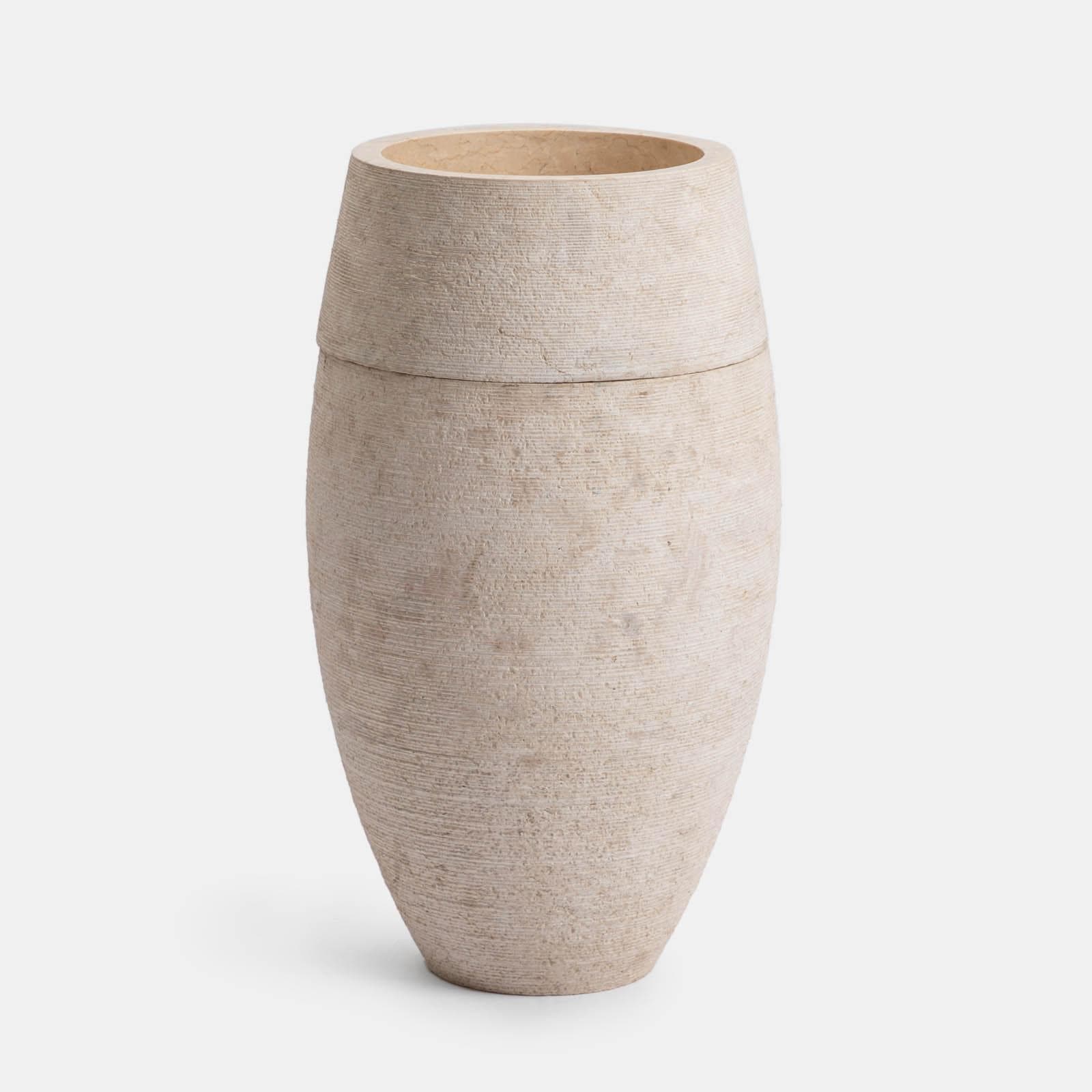 Lavabo freestanding 90h cm in marmo crema - Artizan