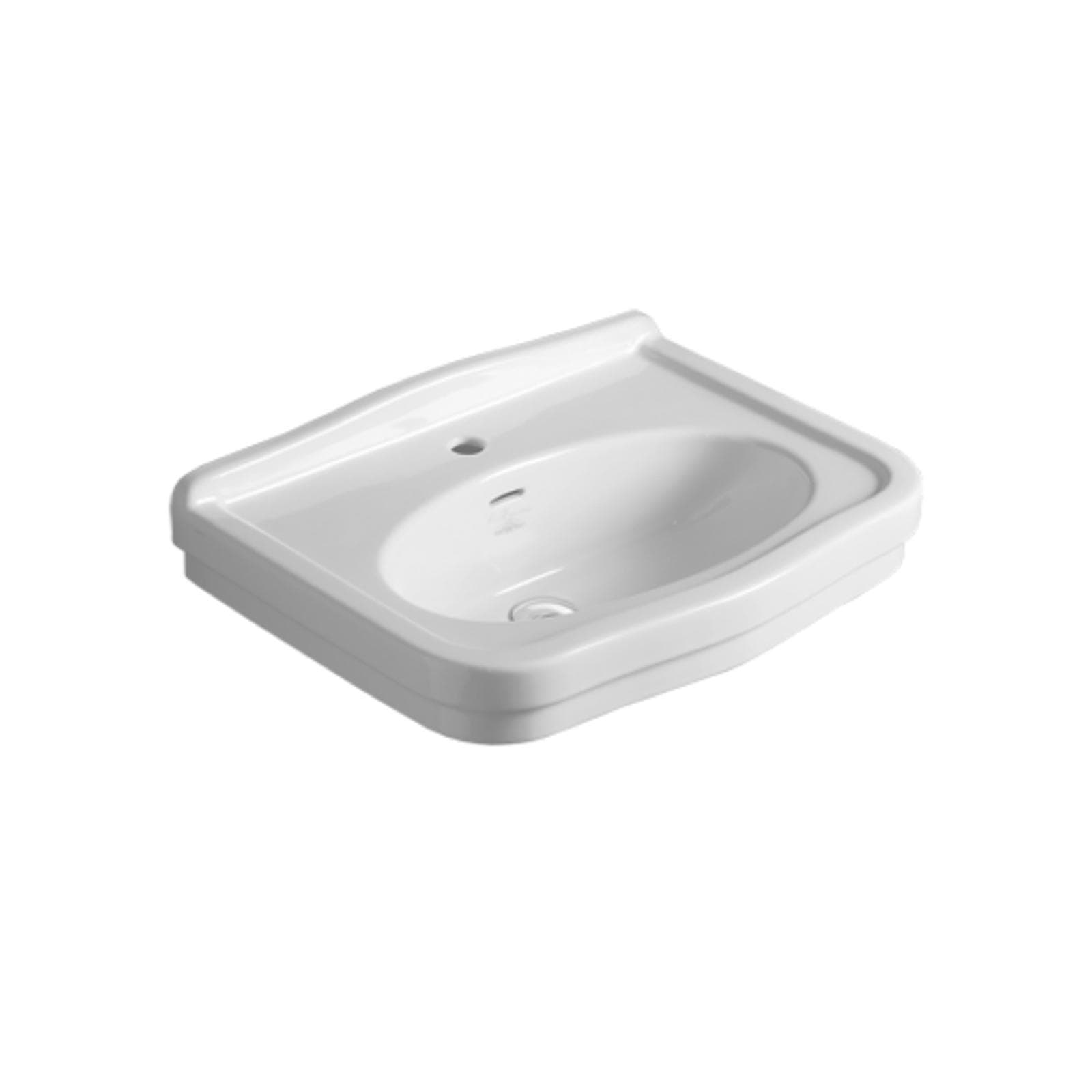 Lavabo monoforo 68 cm con colonna in ceramica bianco - Londra di Simas