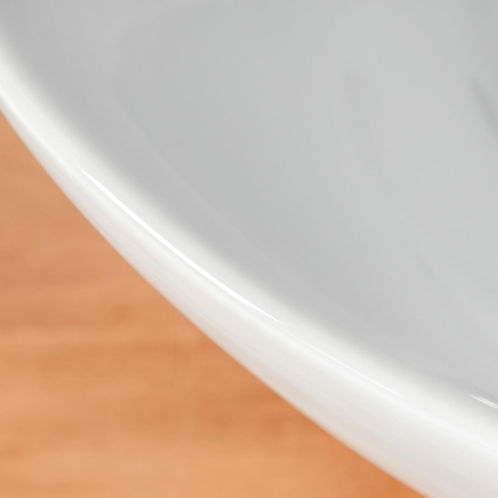 Lavabo ovale a bacinella 60x37 cm in ceramica bianco lucido - Cloe