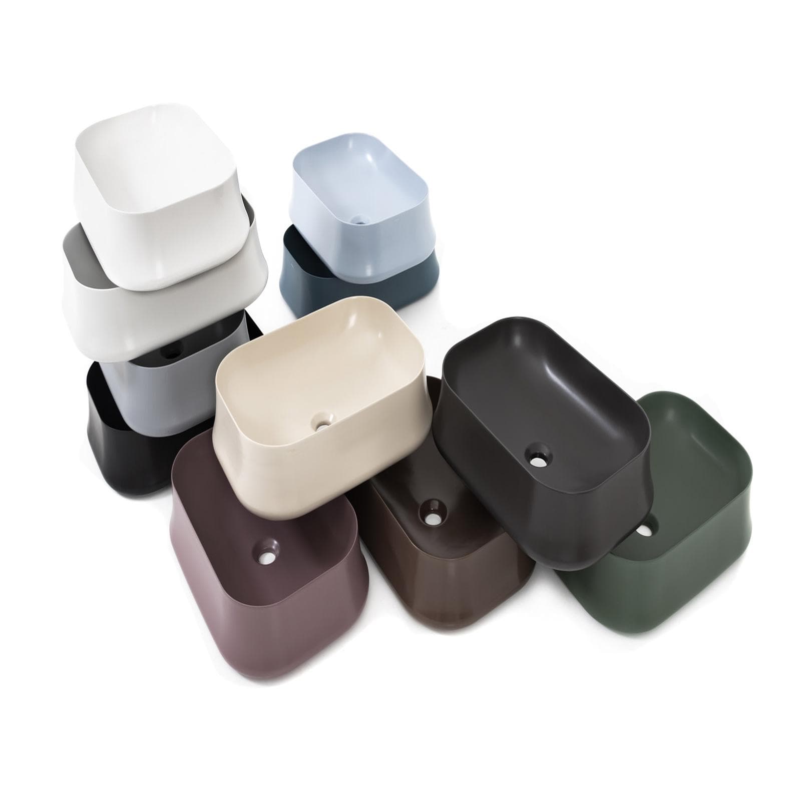 Lavabo per mensola da 60x42 cm rettangolare nero matt - Sharp di Simas