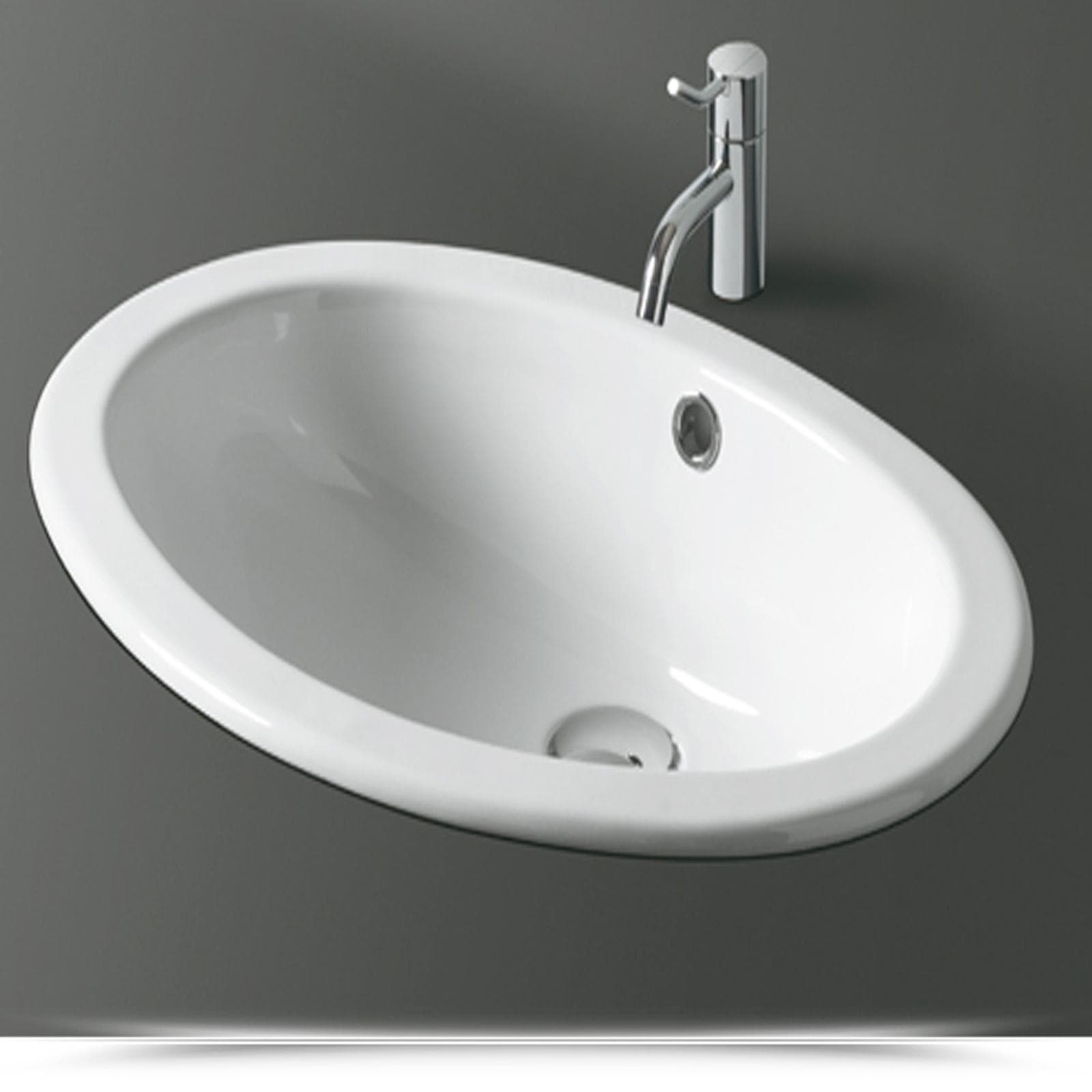 Lavabo da incasso a bordo piatto con foro troppopieno - Marine di Simas