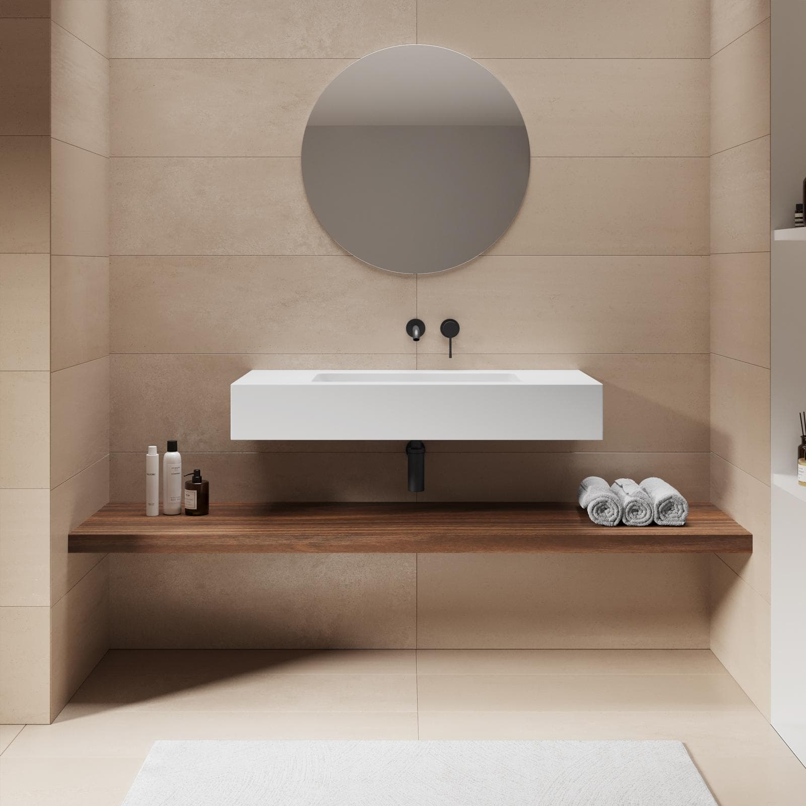 Lavabo 100X46 cm bianco opaco - Agua