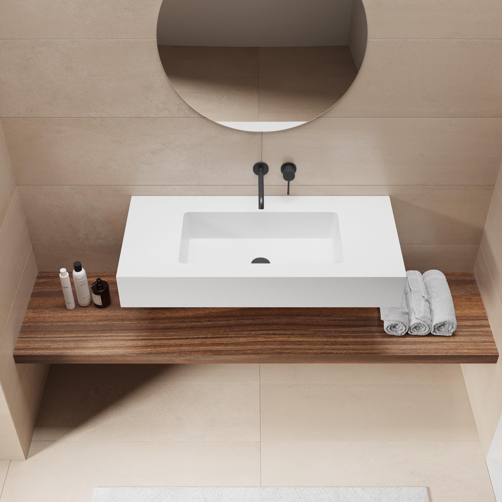 Lavabo 100X46 cm bianco opaco - Agua