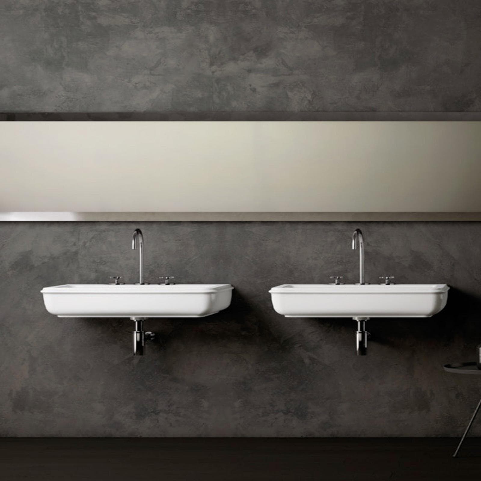 Lavabo monoforo da appoggio o sospeso Charme di Azzurra 68 cm in ceramica