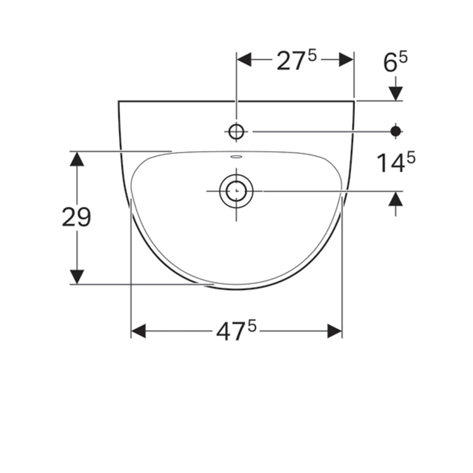Lavabo sospeso 55 cm ceramica Serie Selnova - Geberit