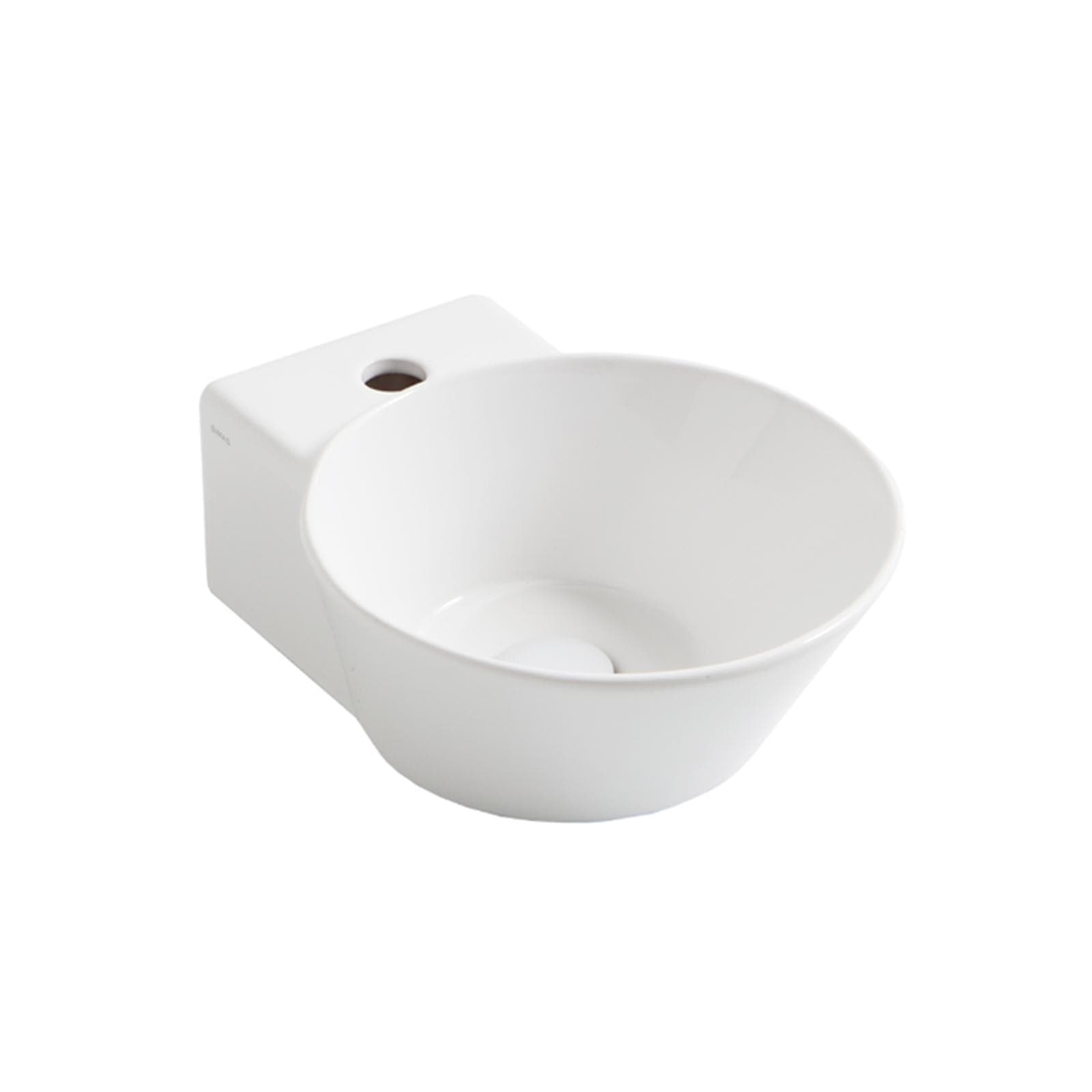 Lavabo tondo da appoggio o sospeso 33 cm ceramica bianco lucidot - Wave di Simas