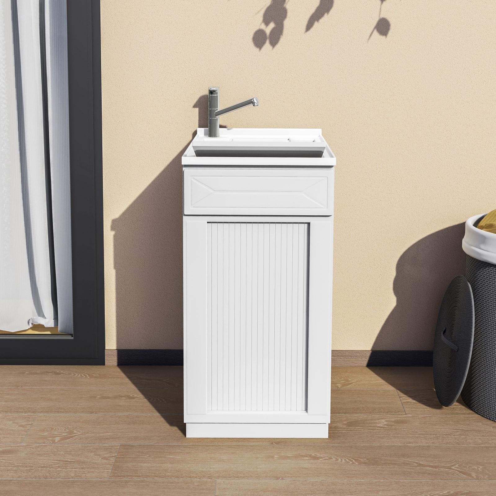 Mobile lavatoio per interno o esterno 45x60 serrandina + vasca e asse lavapanni