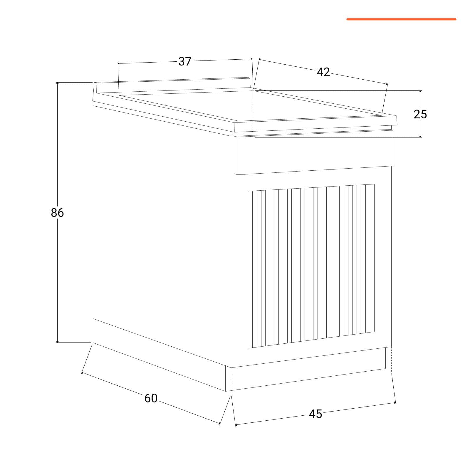 Mobile lavatoio per interno o esterno 45x60 serrandina + vasca e asse lavapanni