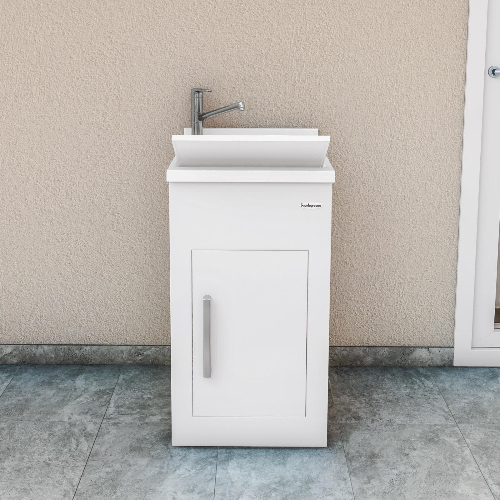 Lavatoio Montegrappa Still per esterno 45x50x85h cm bianco e vasca in termoplastico