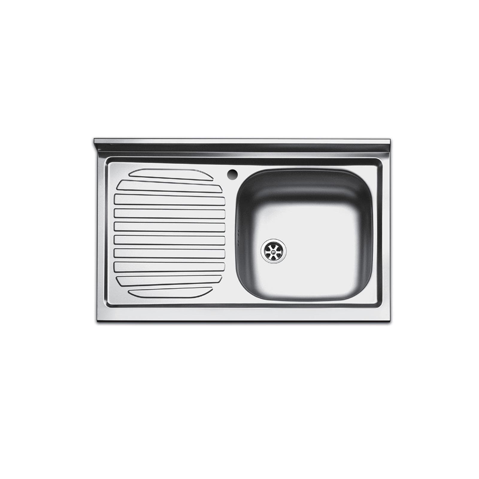 Lavello Apell Pisa 80 cm in acciaio inox con vasca e gocciolatoio