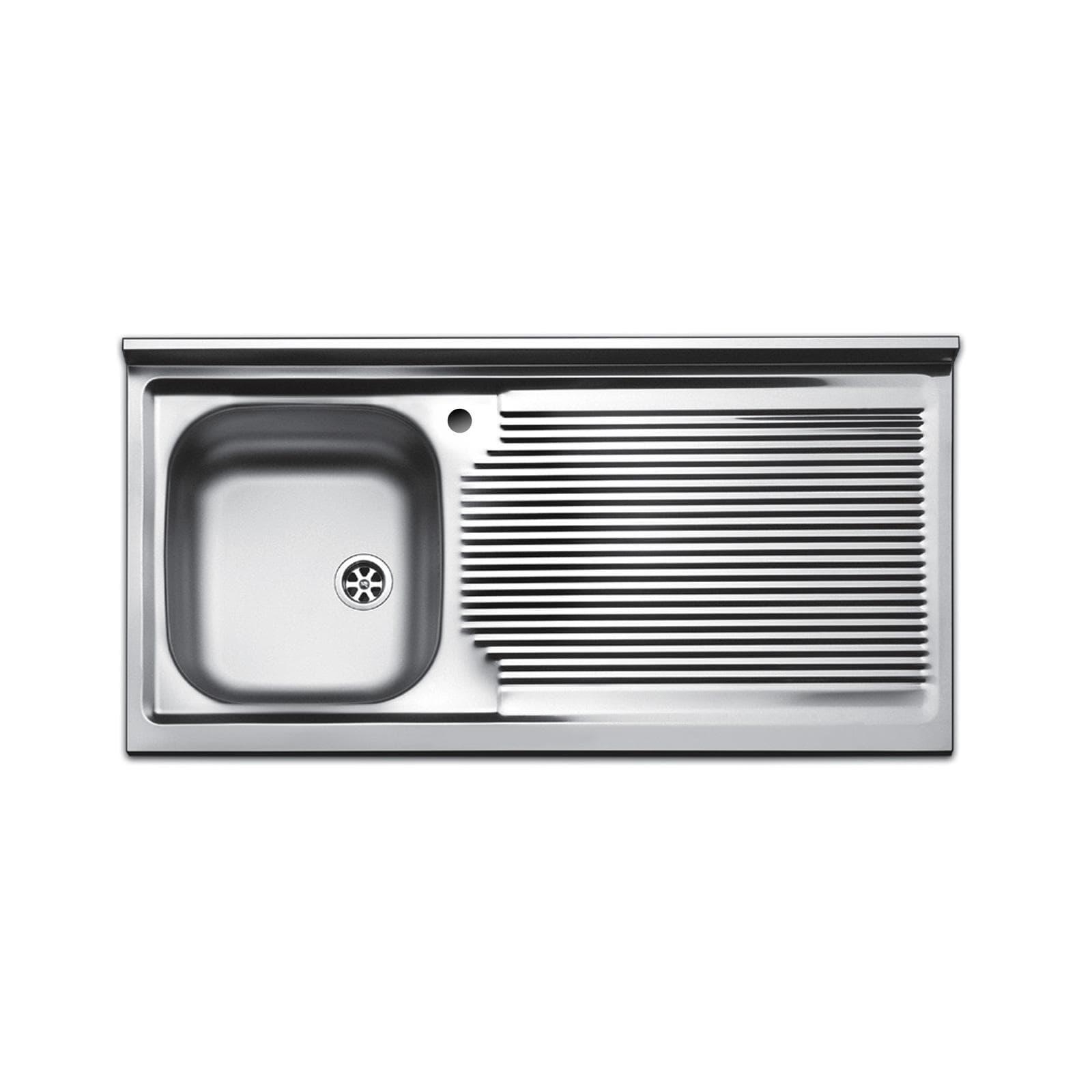 Lavello Apell Pisa appoggio 100 cm con lavandino a sinistra in acciaio inox