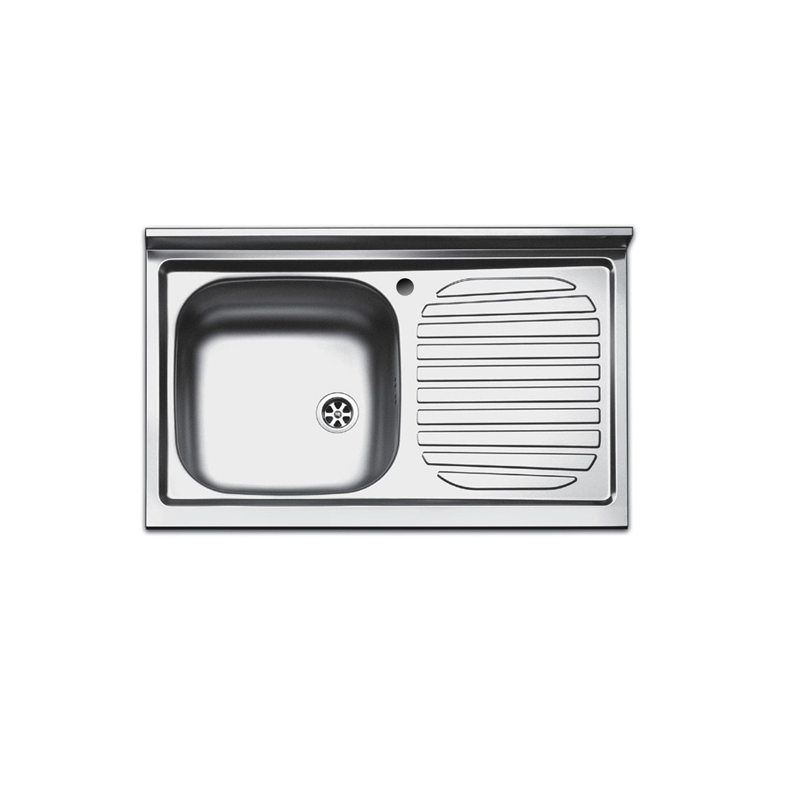Lavello Apell Pisa con vasca e scolapiatti a destra 80x50 cm acciaio inox ed accessori