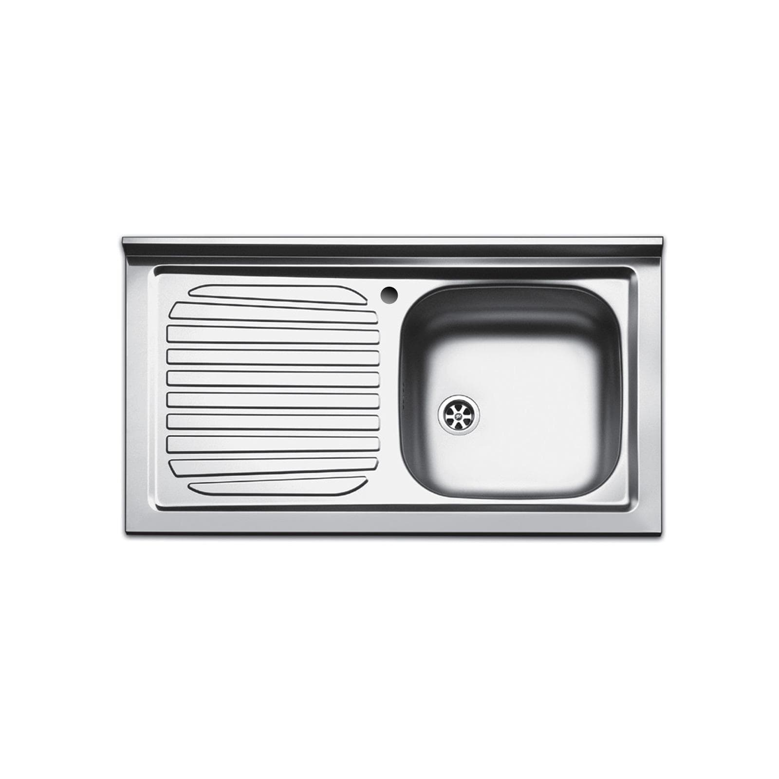 Lavello Apell Pisa in acciaio inox 90 cm con gocciolatoio a sinistra e una vasca