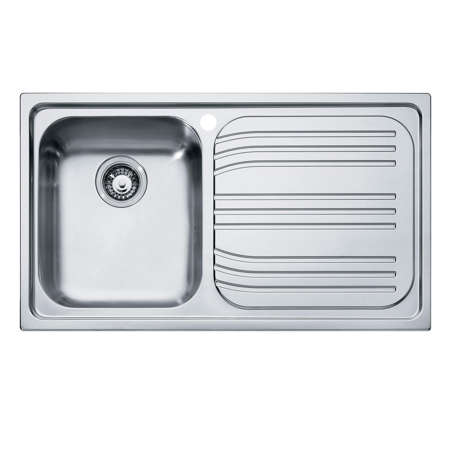 Lavello Franke Radar 86x50 cm da incasso in acciaio inox con vasca e gocciolatoio destra Franke
