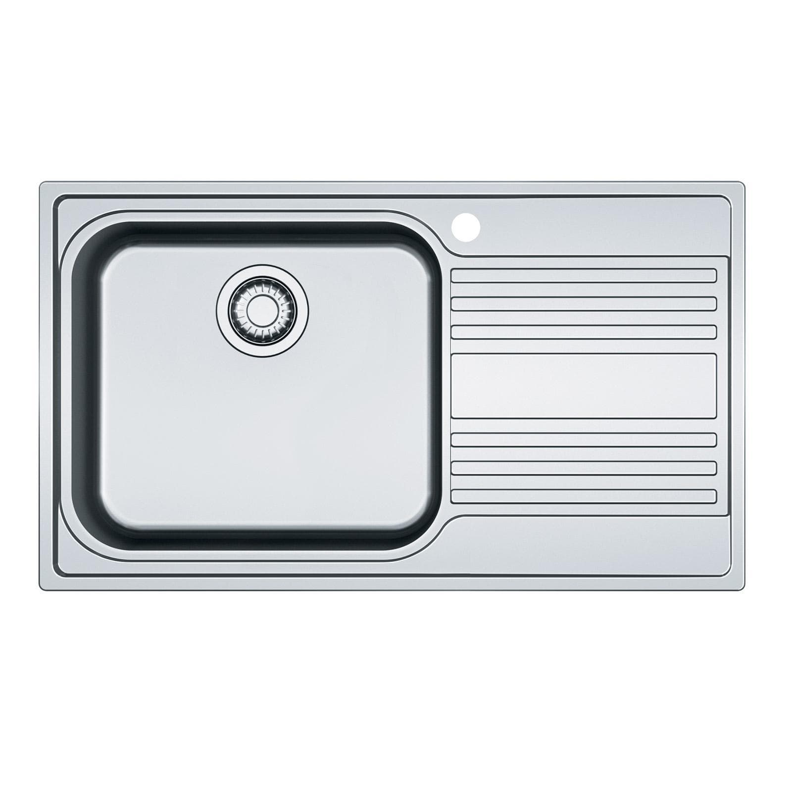 Lavello Franke Rapid 86x50 cm da incasso in acciaio inox con vasca grande e gocciolatoio a destra