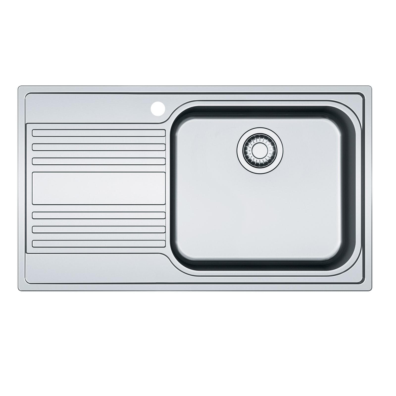 Lavello Franke Rapid 86x50 cm da incasso in acciaio inox con vasca grande e gocciolatoio a sinistra