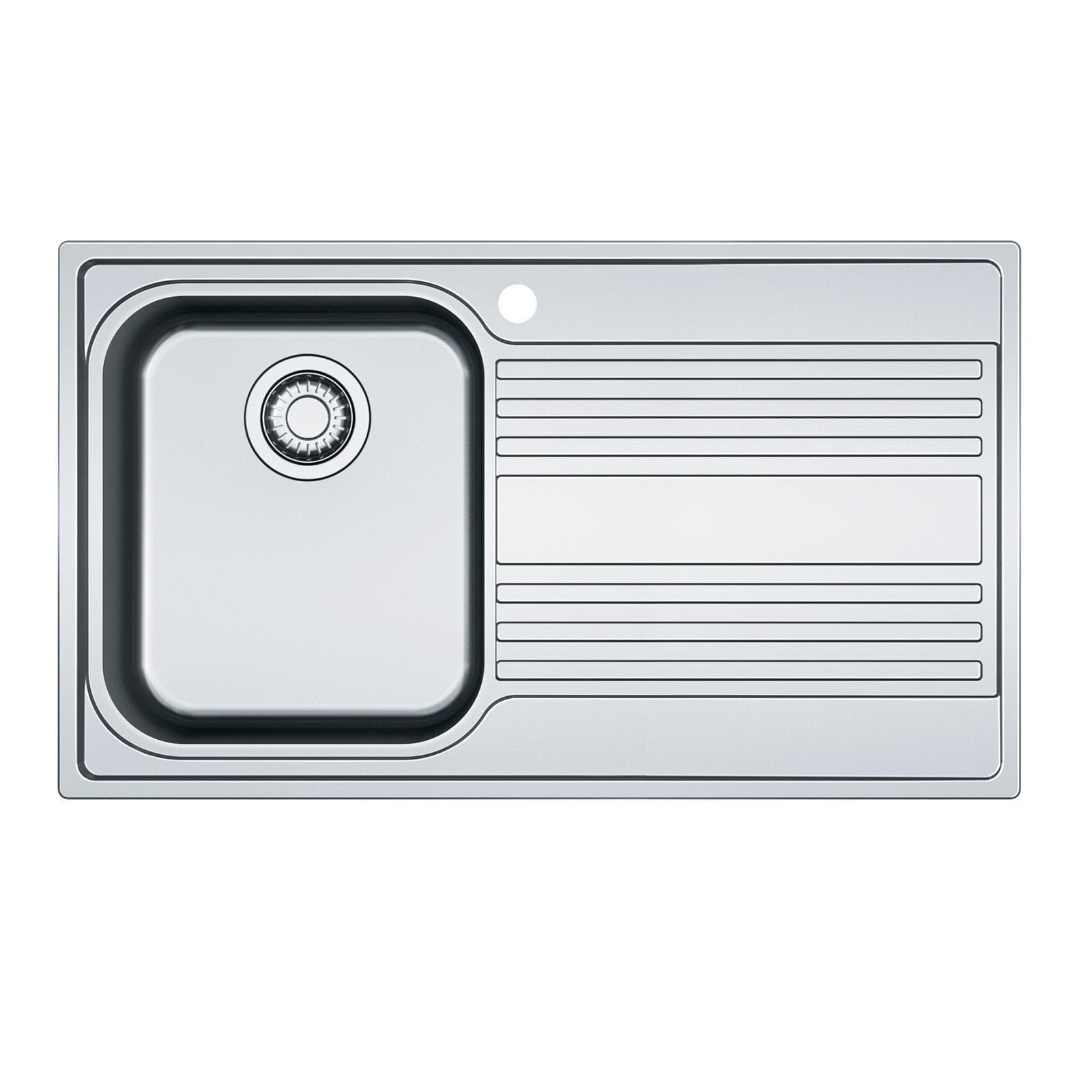 Lavello Franke Rapid 86x50 in acciaio inox con una vasca e gocciolatoio a destra
